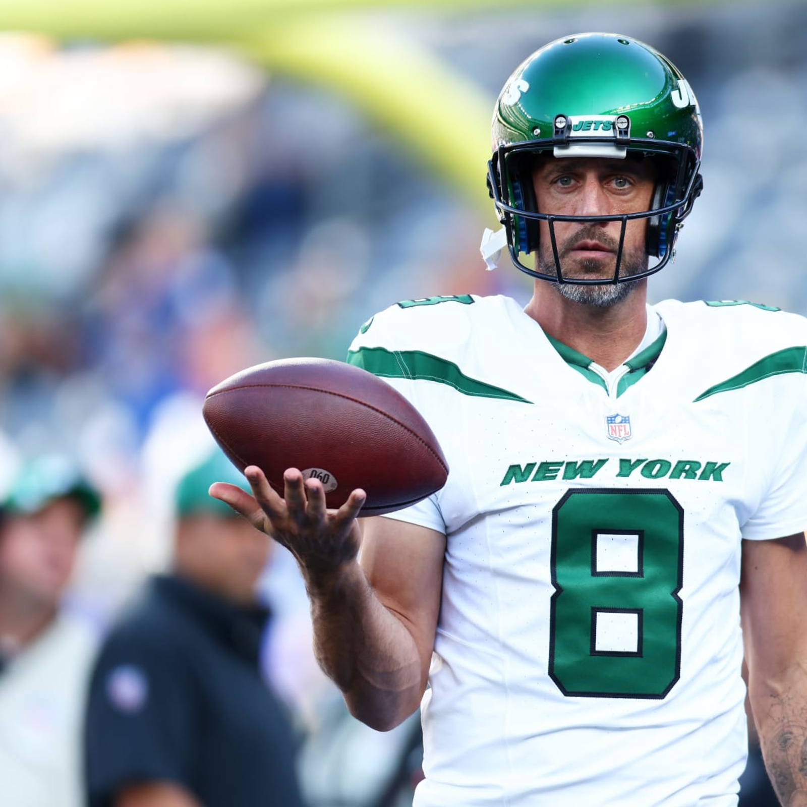 2023 New York Jets Captains - Aaron Rodgers, C.J. Mosley and Justin Hardee