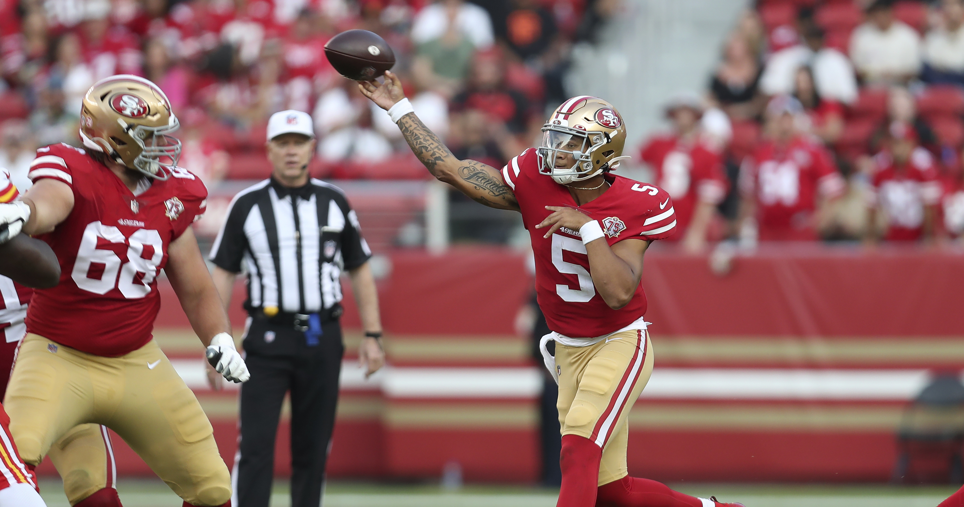 80-yard TD throw highlights Trey Lance's first 49ers showing