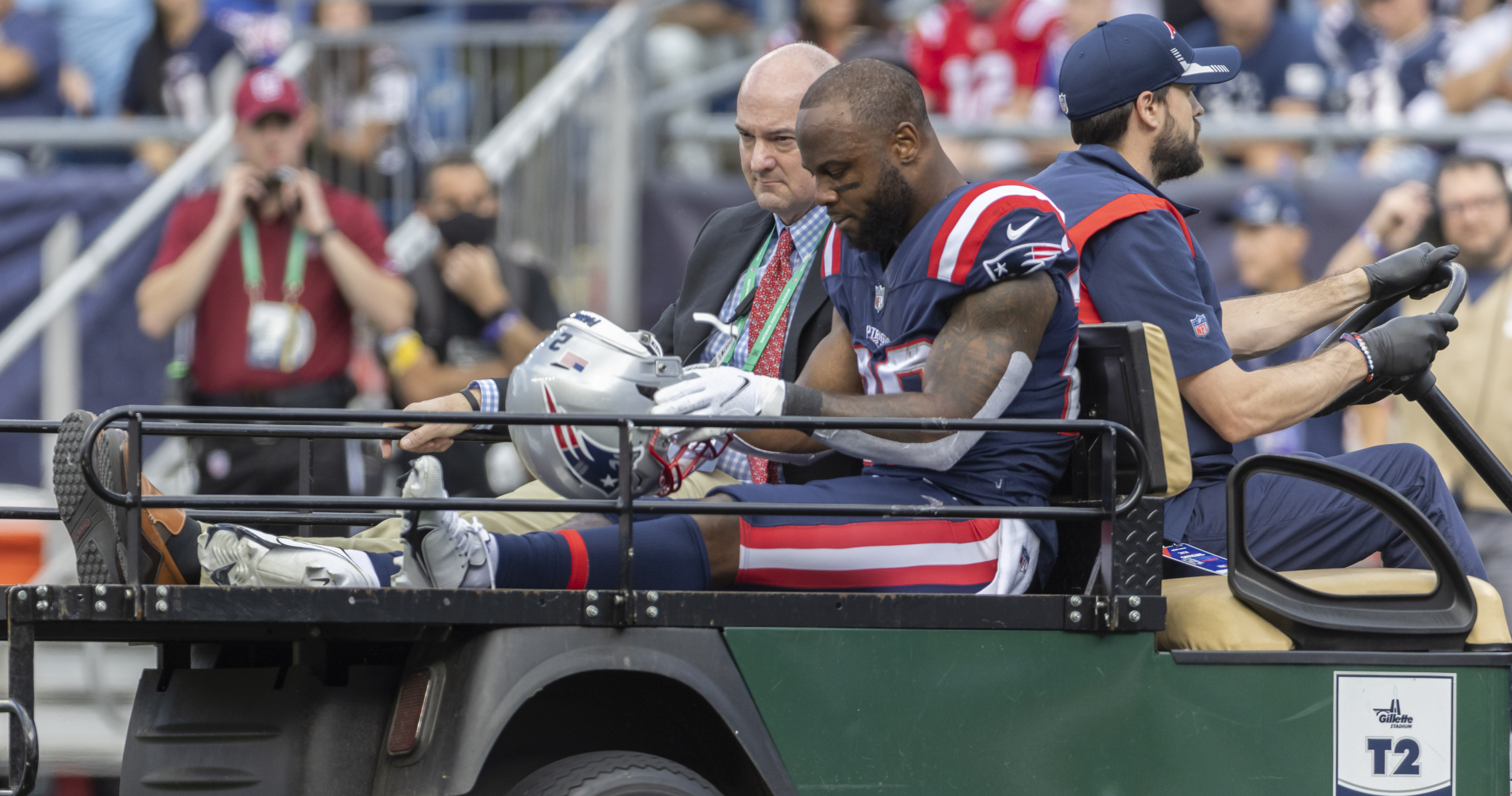 Why is James White not playing with the Patriots?