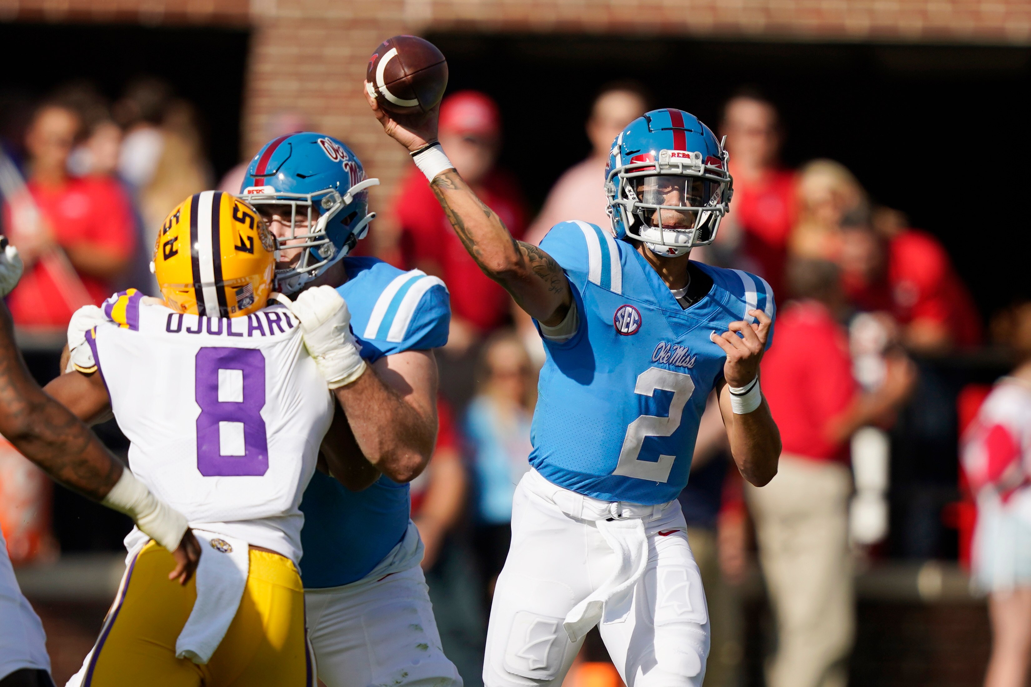 Matt Corral No 12 Ole Miss Rout LSU Behind Dominant Rushing