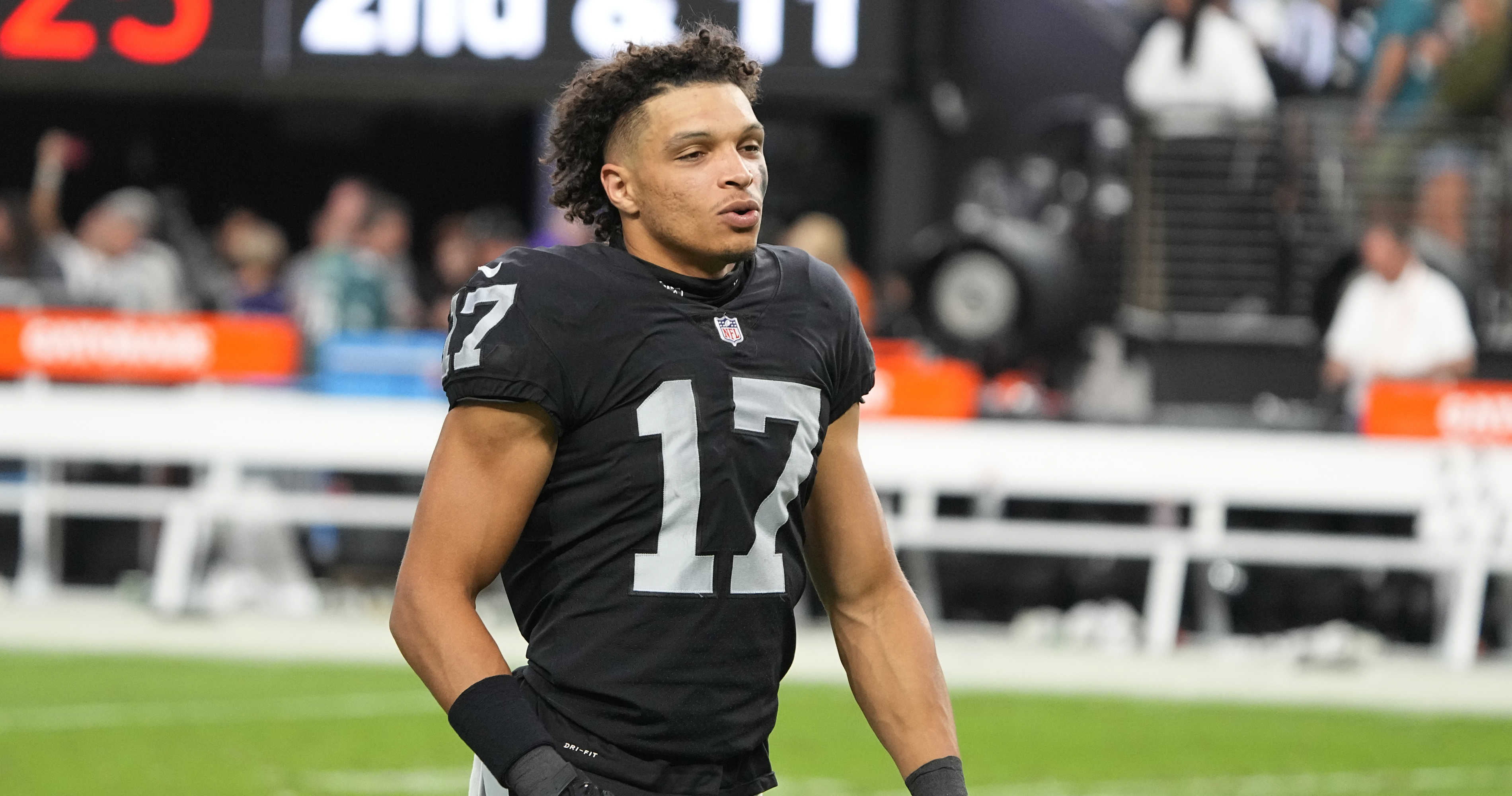 Raiders wide receiver Willie Snead (17) runs during a practice session at  the Raiders Headquart …