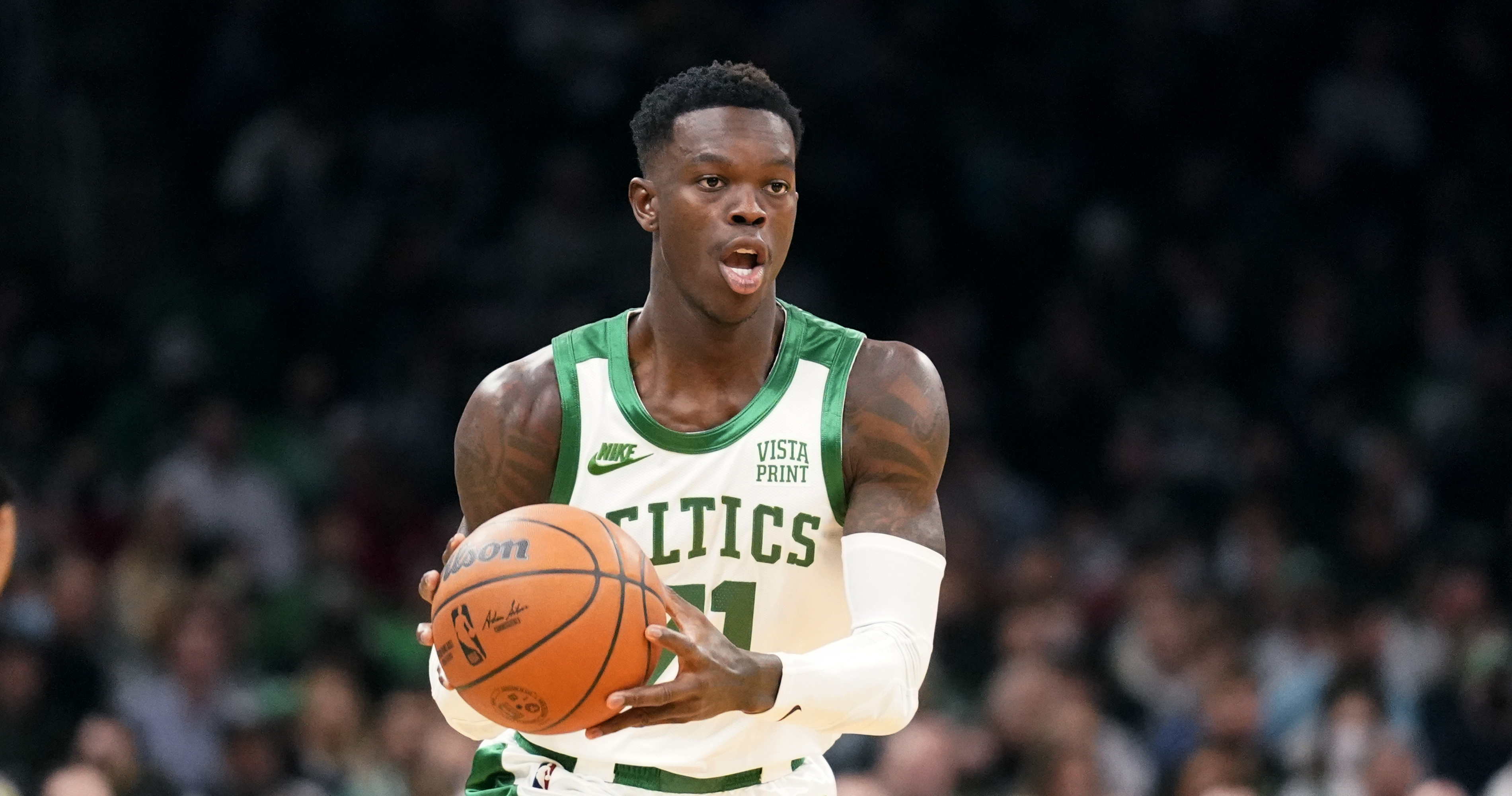 Dennis Schroder Black Boston Celtics Game-Used #71 Statement Jersey vs.  Chicago Bulls on January 15