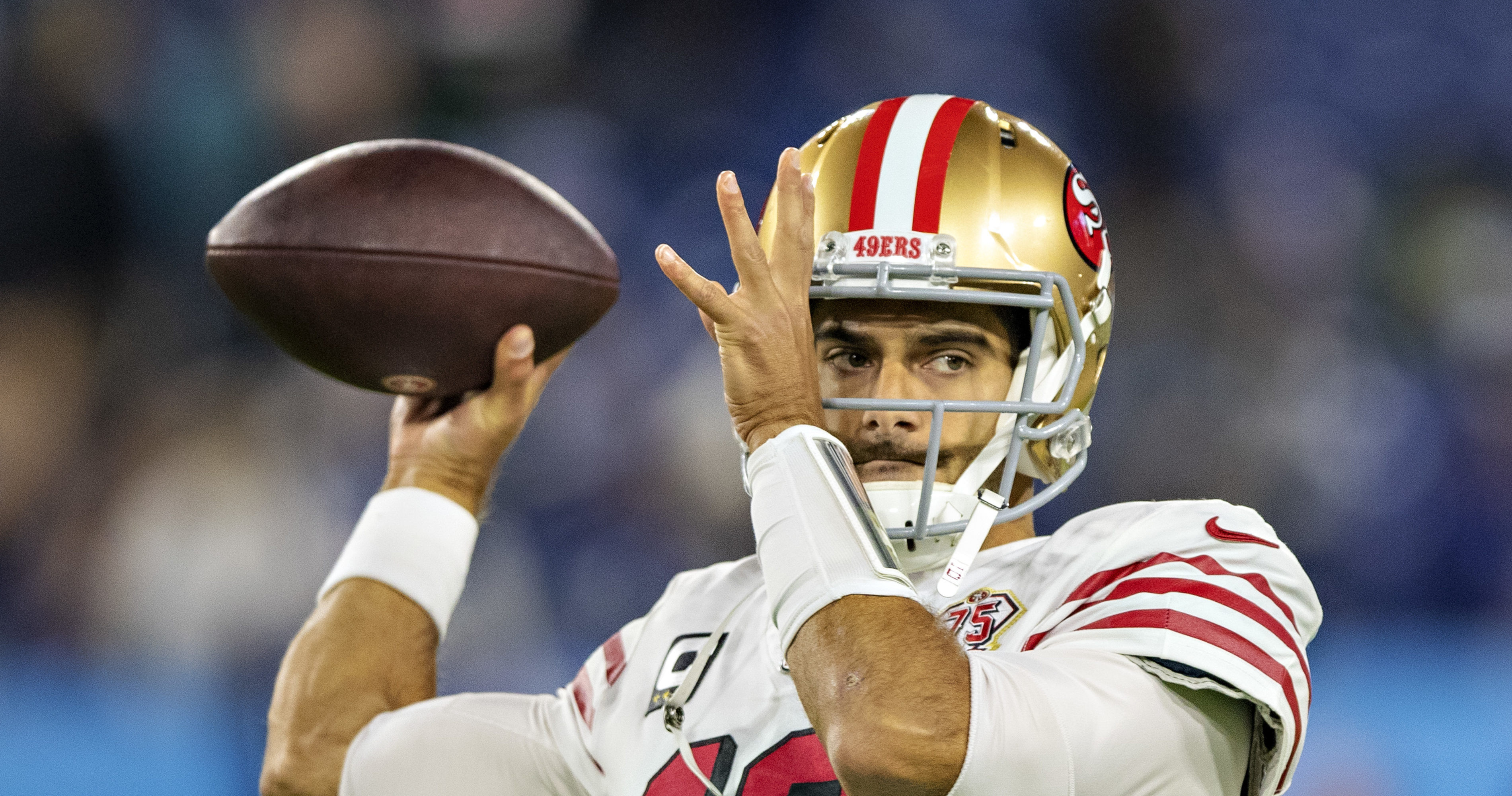 Around The NFL on Twitter: 49ers QB Jimmy Garoppolo (thumb) not expected  to start vs. Texans, likely to undergo offseason surgery, per @RapSheet    / Twitter