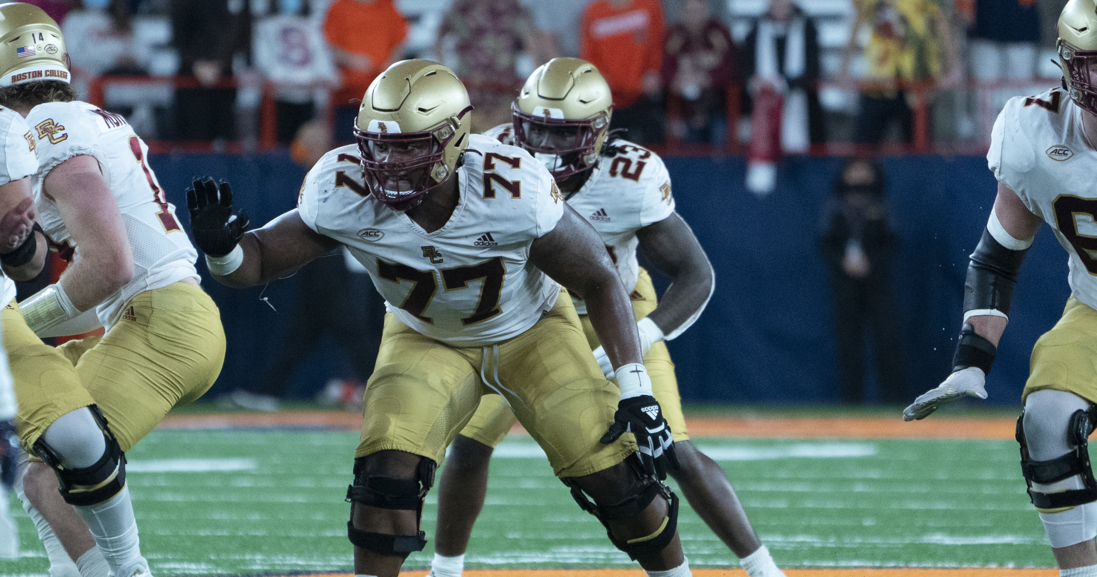 Los Angeles Chargers select Boston College offensive lineman Zion Johnson  in 2022 NFL Draft - On3