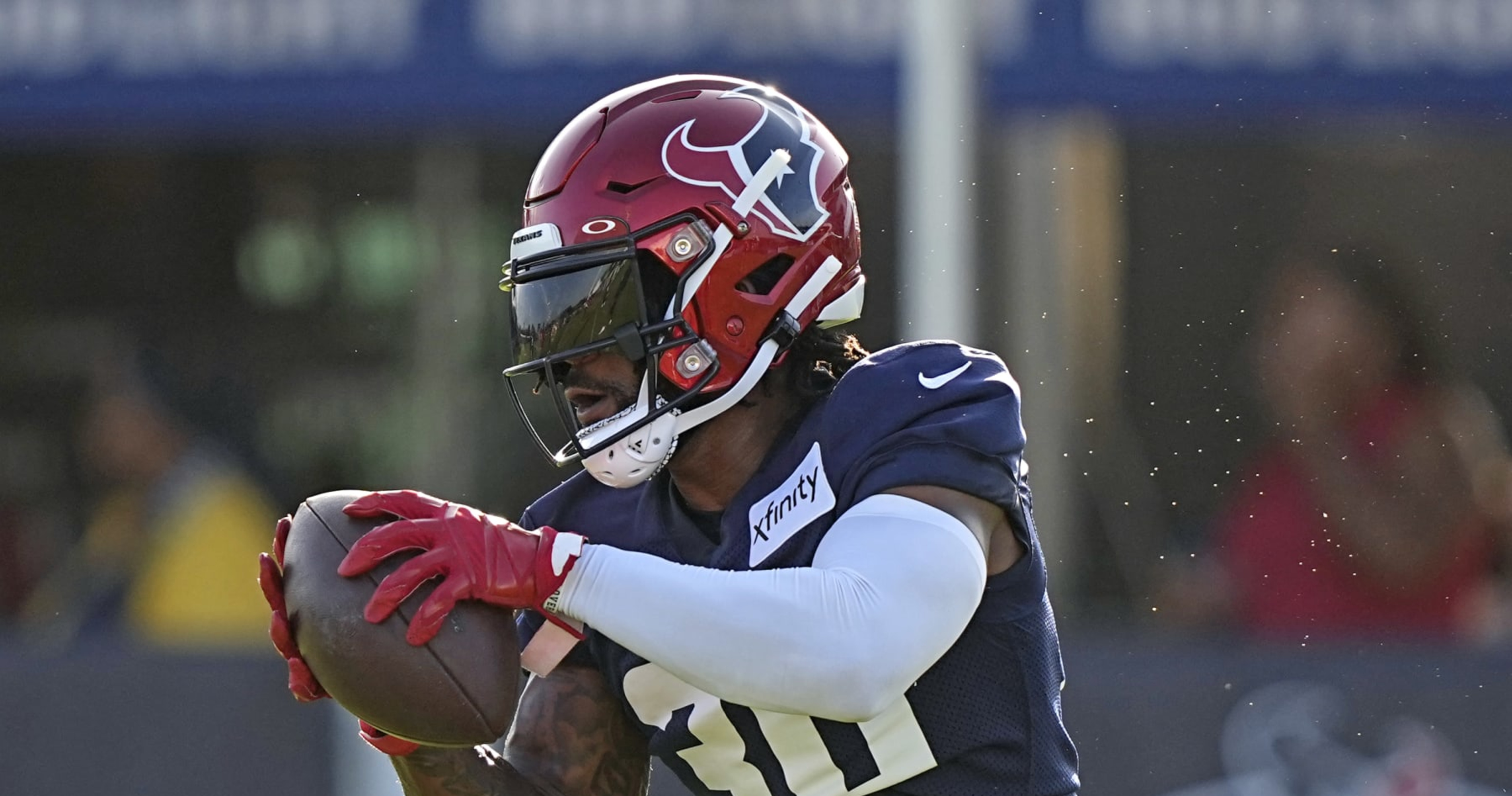 Houston Texans running back Darius Anderson takes part in a drill during an  NFL football training camp practice Friday, Aug. 5, 2022, in Houston. (AP  Photo/David J. Phillip Stock Photo - Alamy