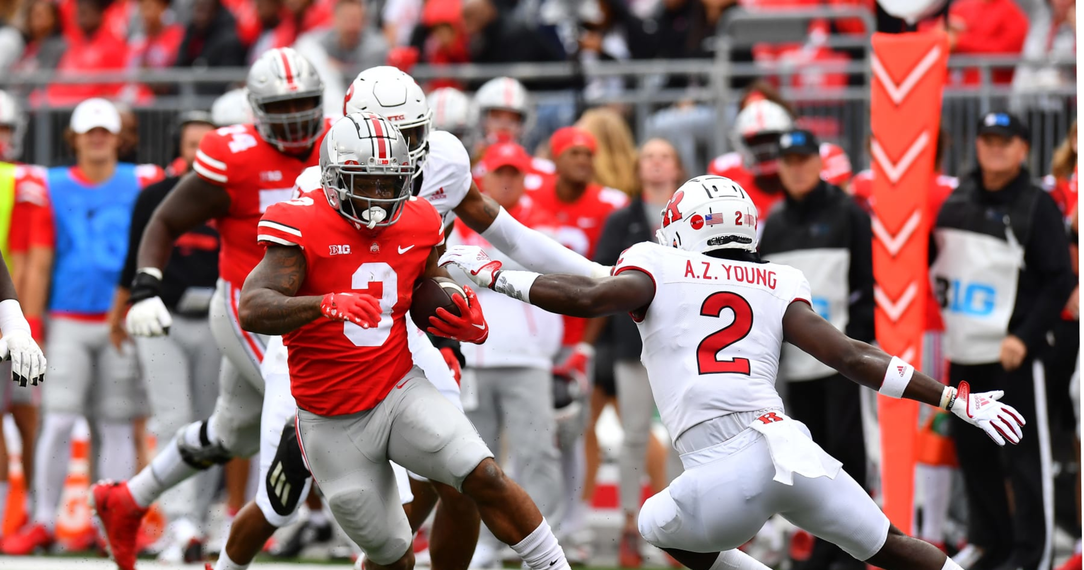 Williams rushes for 5 TDs, No. 3 OSU beats Rutgers 49-10