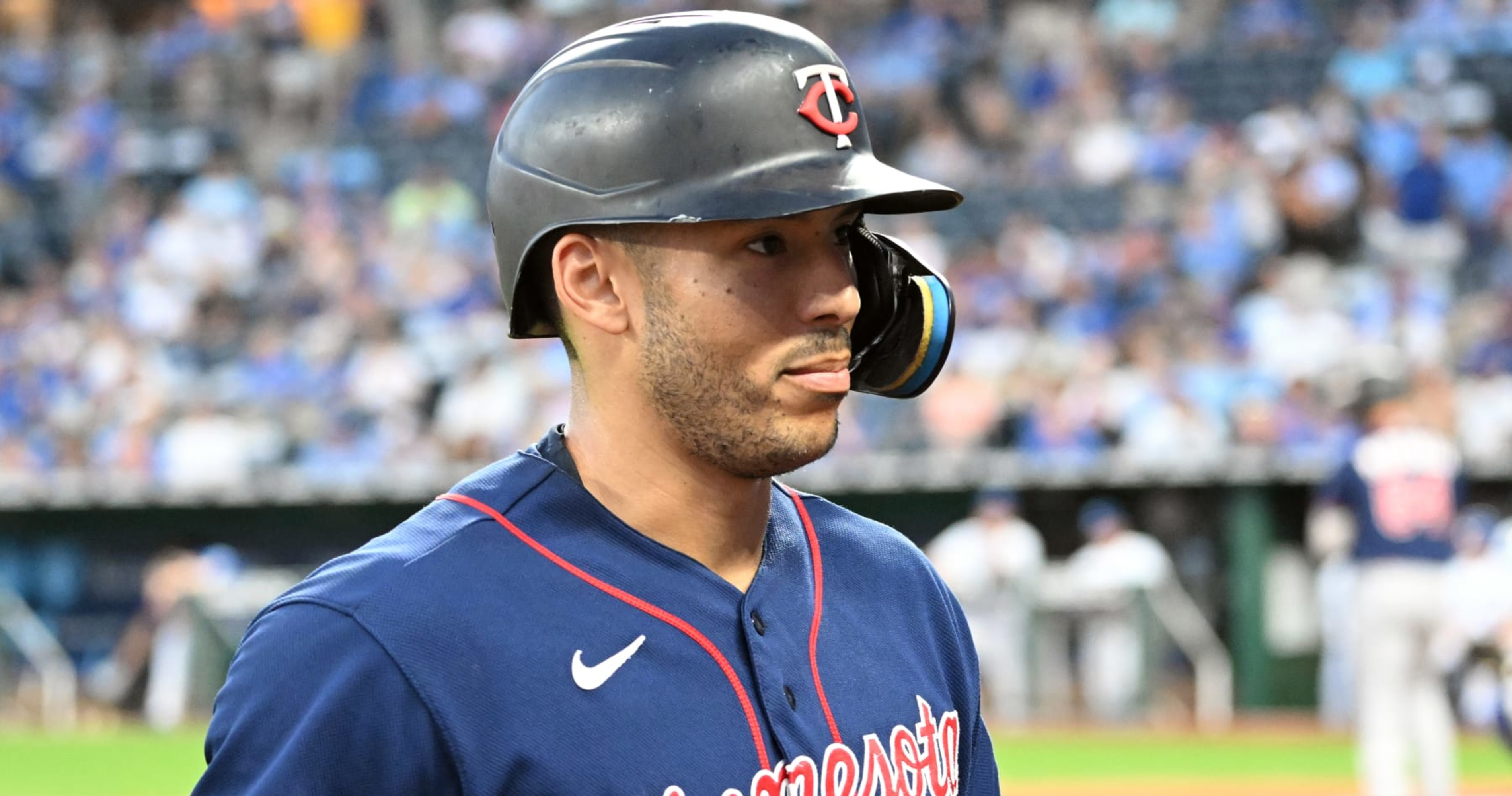 theScore on X: VIDEO: After some heated moments, Carlos Correa's