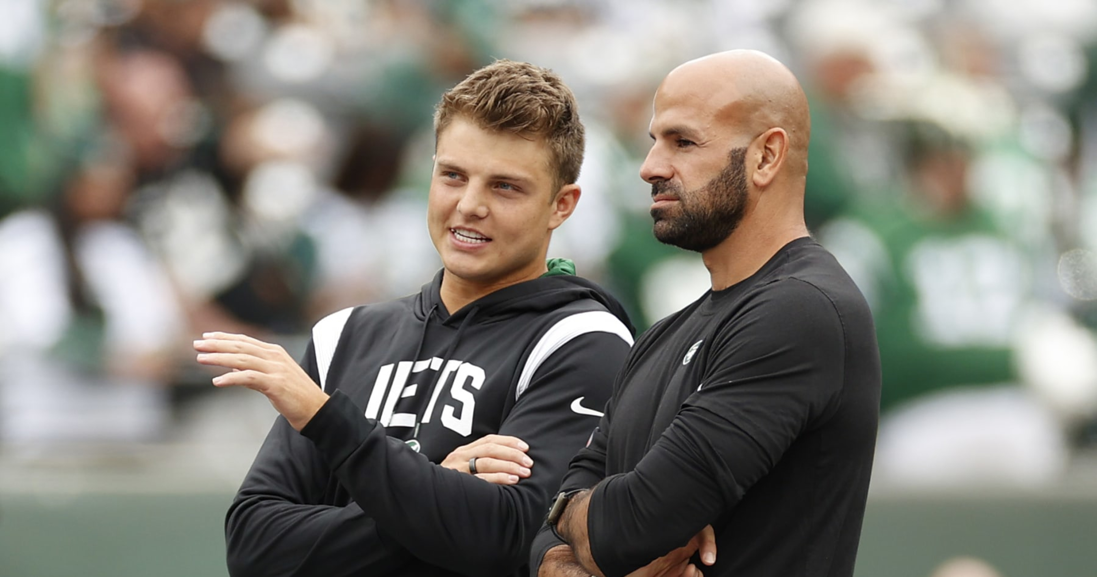 NY Jets QB Zach Wilson and his brother seen at NBA game