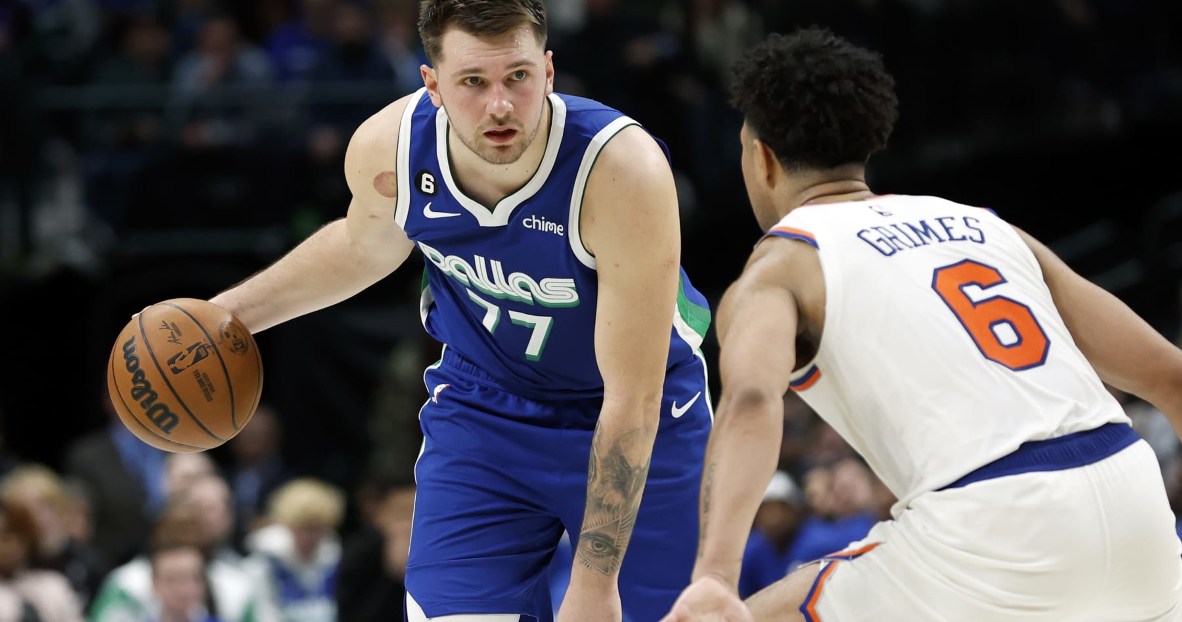 Knicks' Quentin Grimes on Guarding Luka Dončić: 'I Promise I Was Trying for Sure' thumbnail