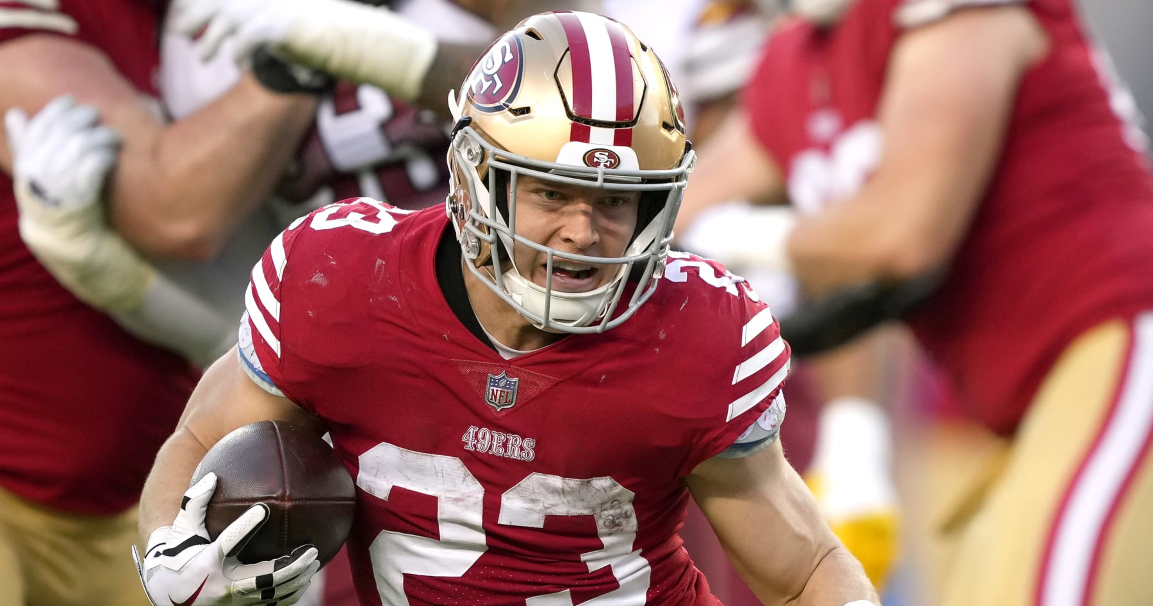 49ers running backs Christian McCaffrey (calf contusion), Elijah