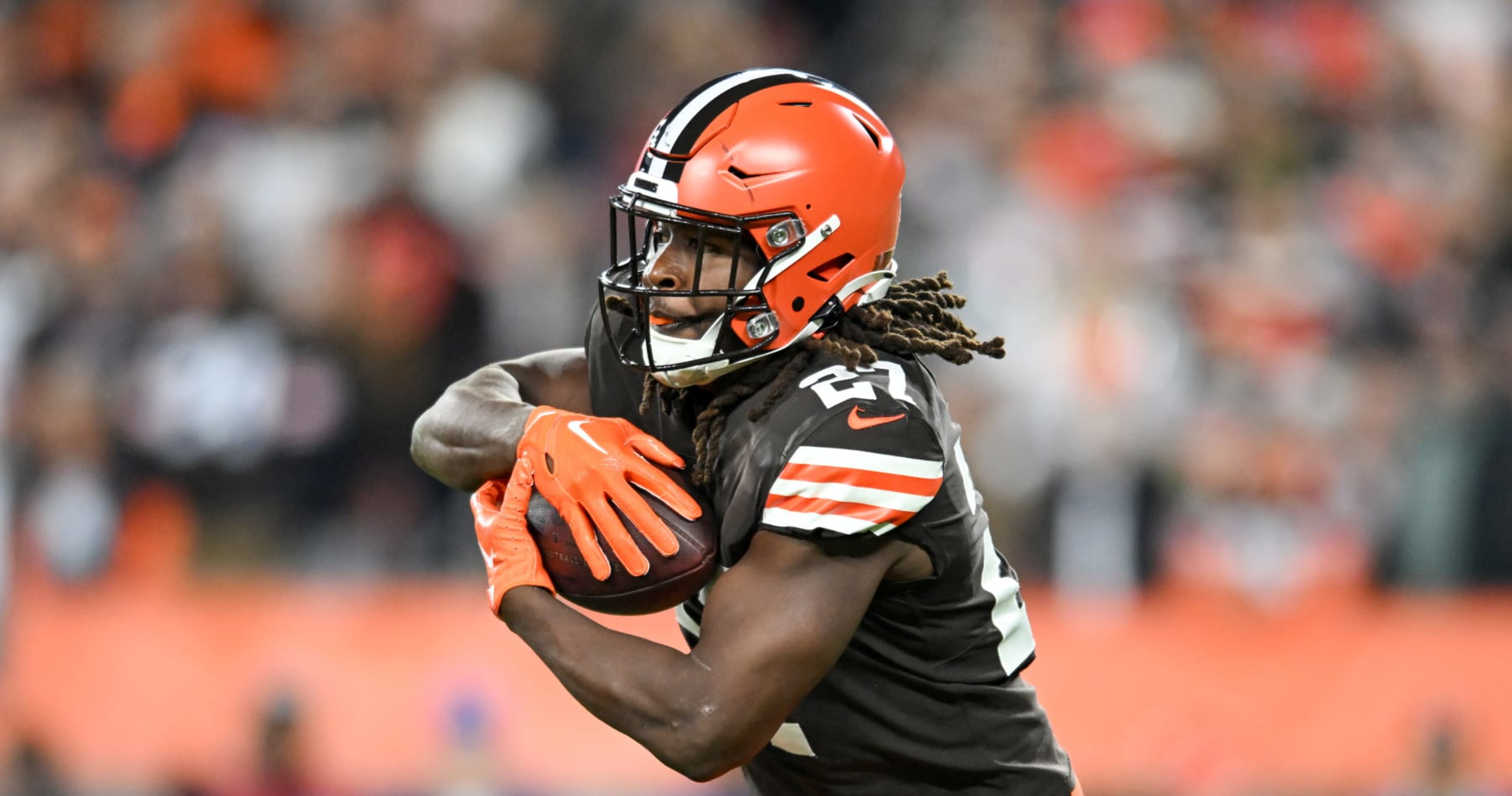 Kareem Hunt Cleveland Browns Game-Used #27 Brown Jersey vs. Baltimore Ravens  on December 17 2022