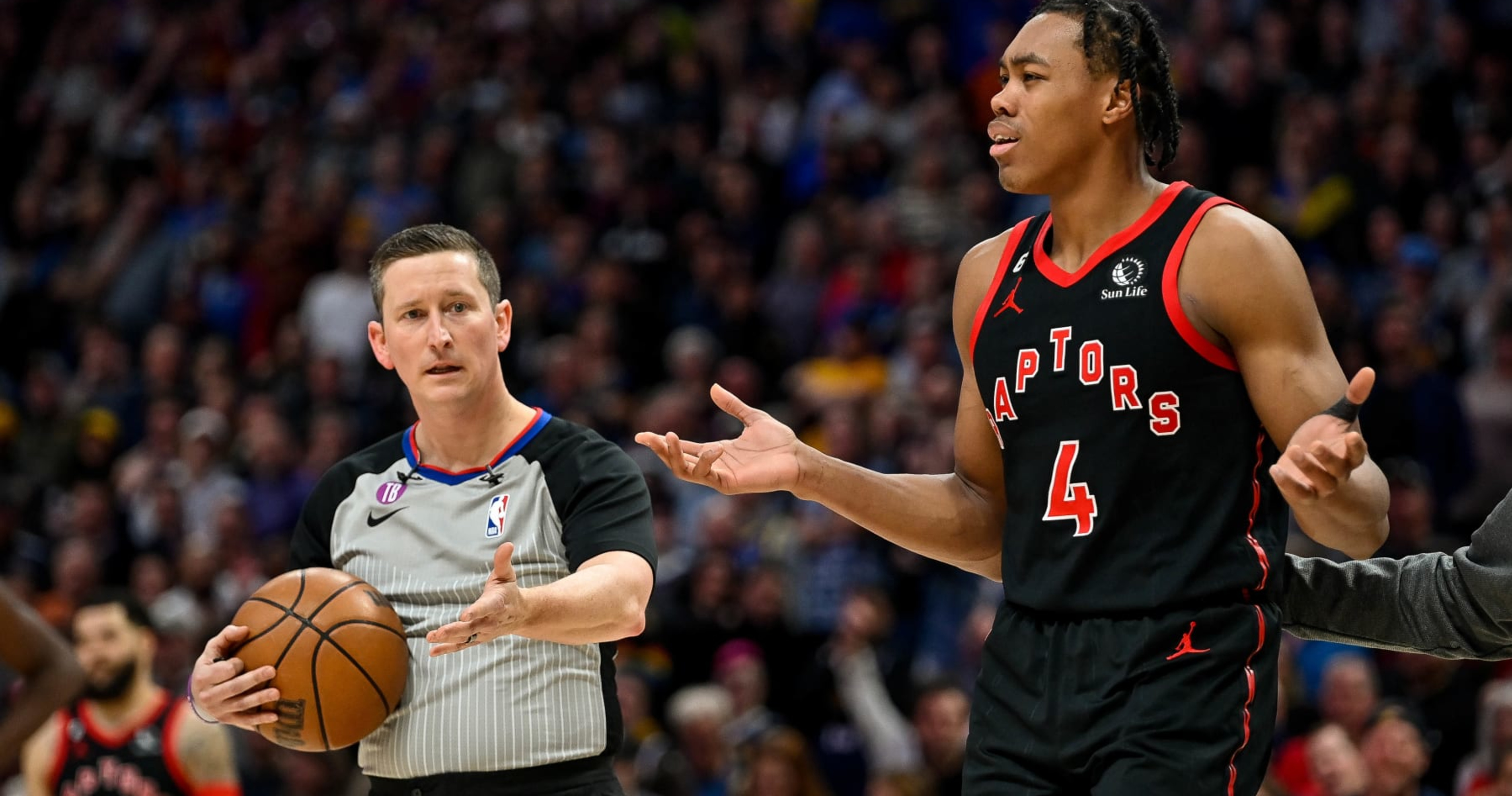 NBA Ref Scott Foster: Scottie Barnes Ejected for Questioning Integrity of Officiating thumbnail