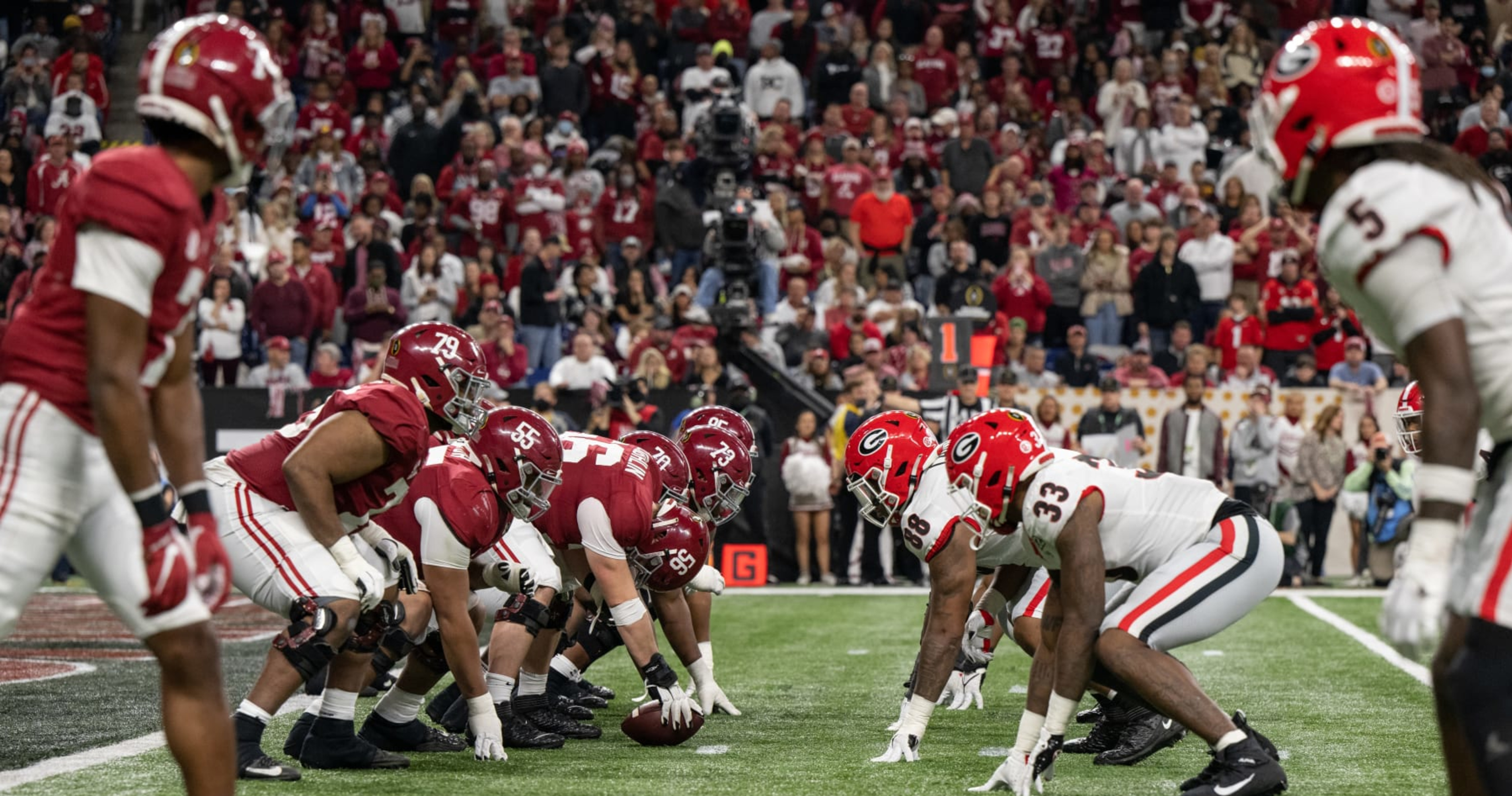 INDIANAPOLIS, IN - JANUARY 10: Former Georgia Bulldogs running back and  current Detroit Lions running back Deandre Smith before the College Football  Playoff National Championship Game between the Alabama Crimson Tide and