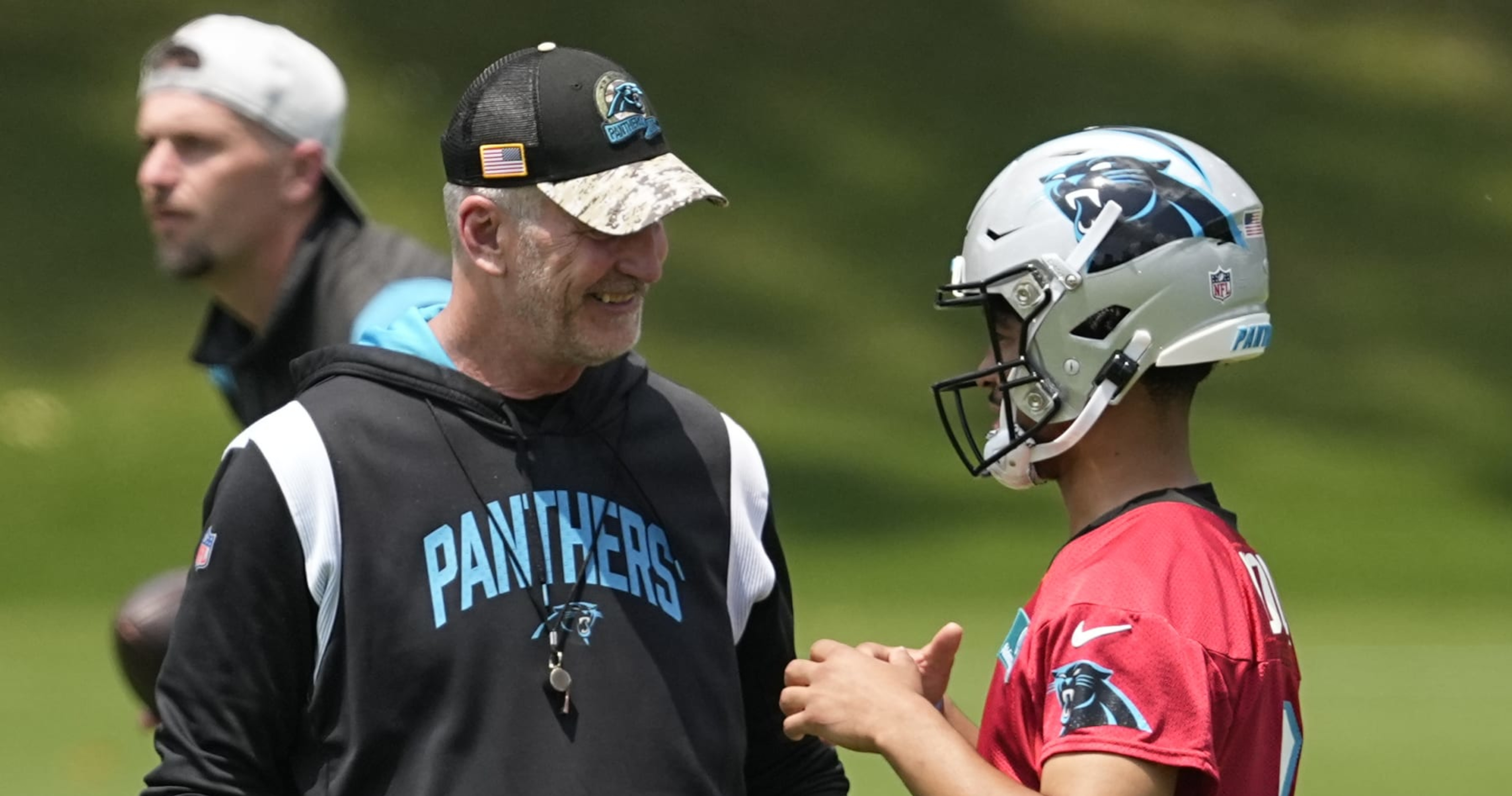 Carolina Panthers NFL helmets training camp