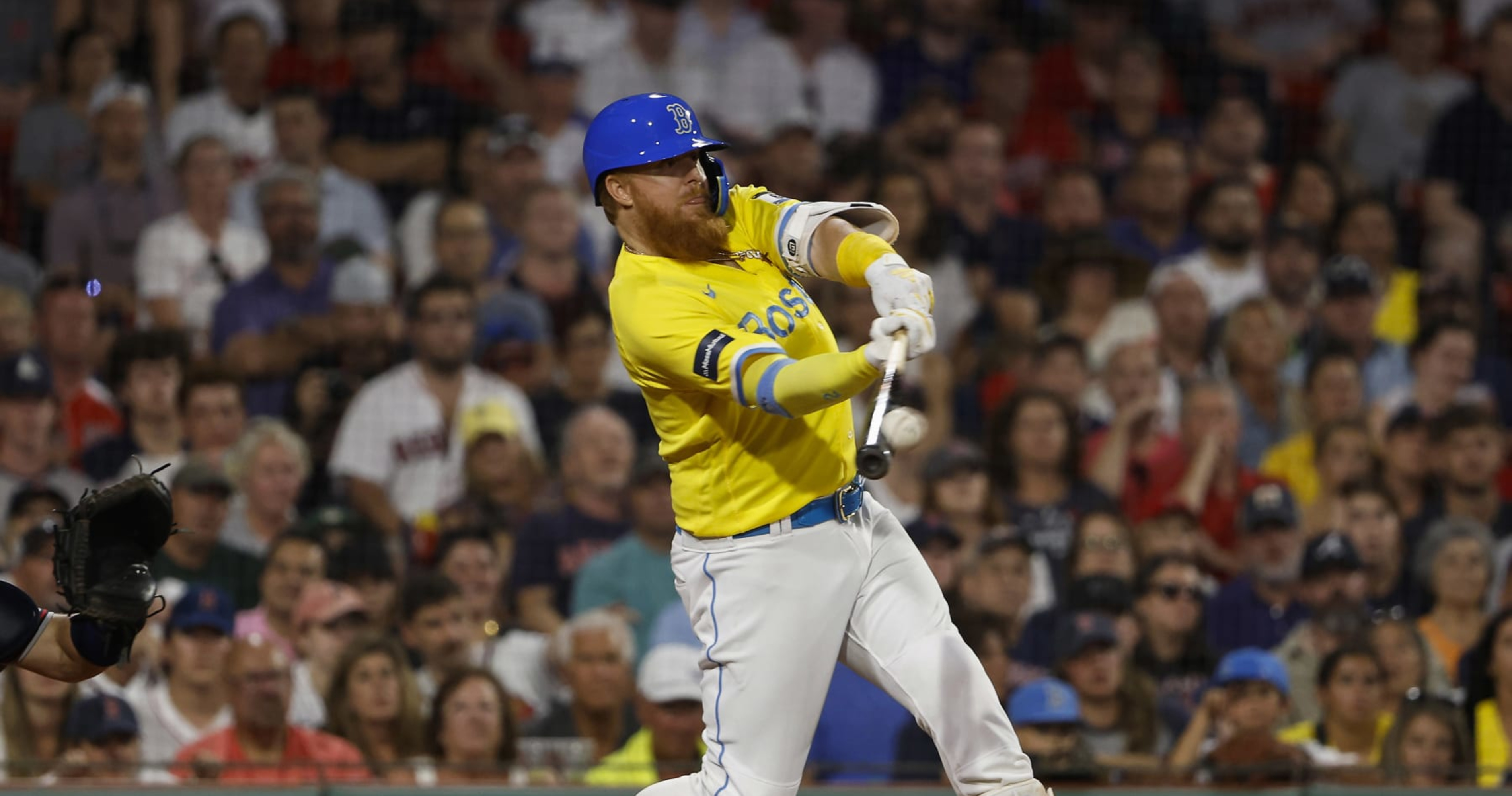 A view of the jersey of Justin Turner of the Boston Red Sox during