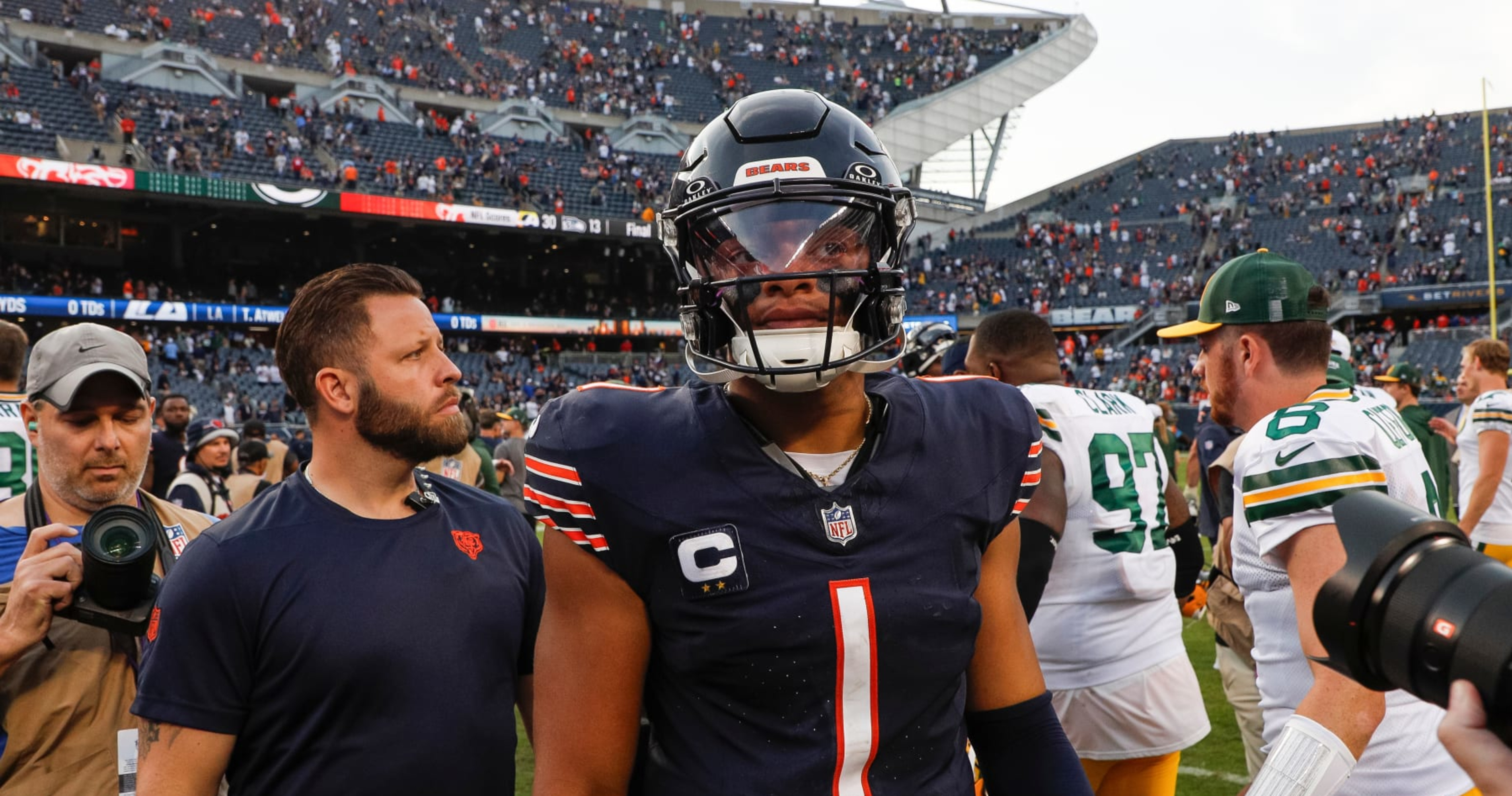 Green Bay Packers' Jordan Love, Chicago Bears' Justin Fields are