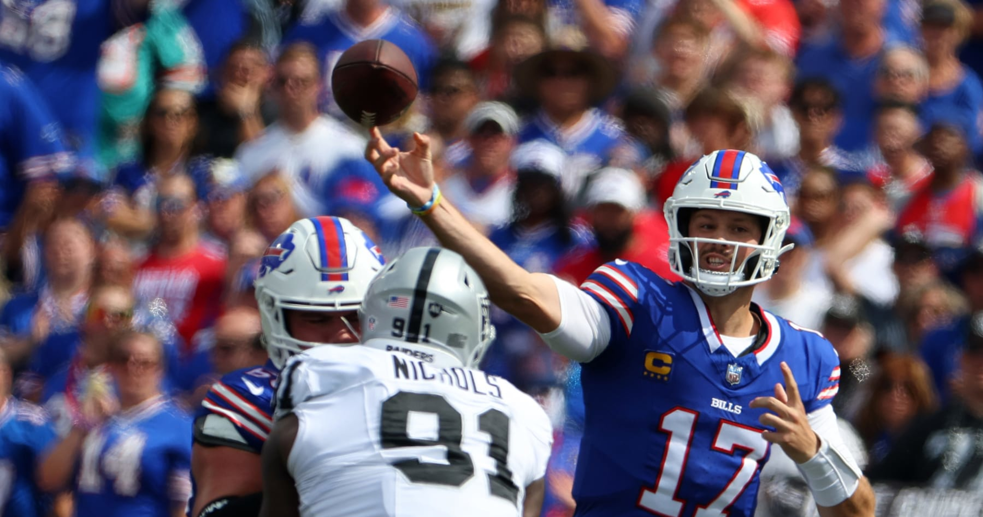 Josh Allen dons jersey of Bills Mafia fan favorite pre-game vs. Patriots 