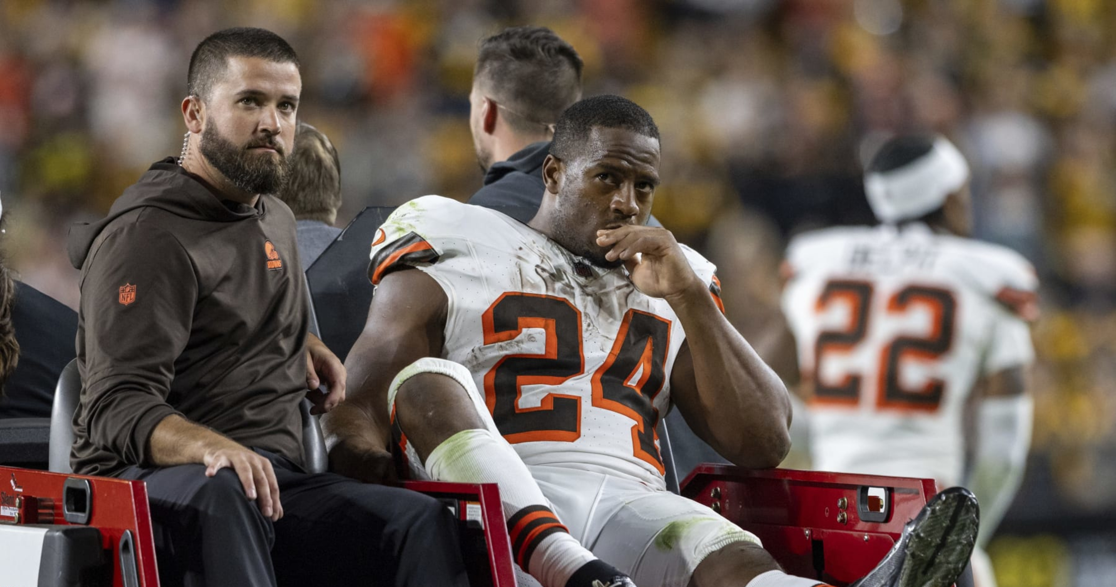 Nick Chubb suffers knee injury, expected to miss season: Why ESPN chose not  to show the replay - The Athletic