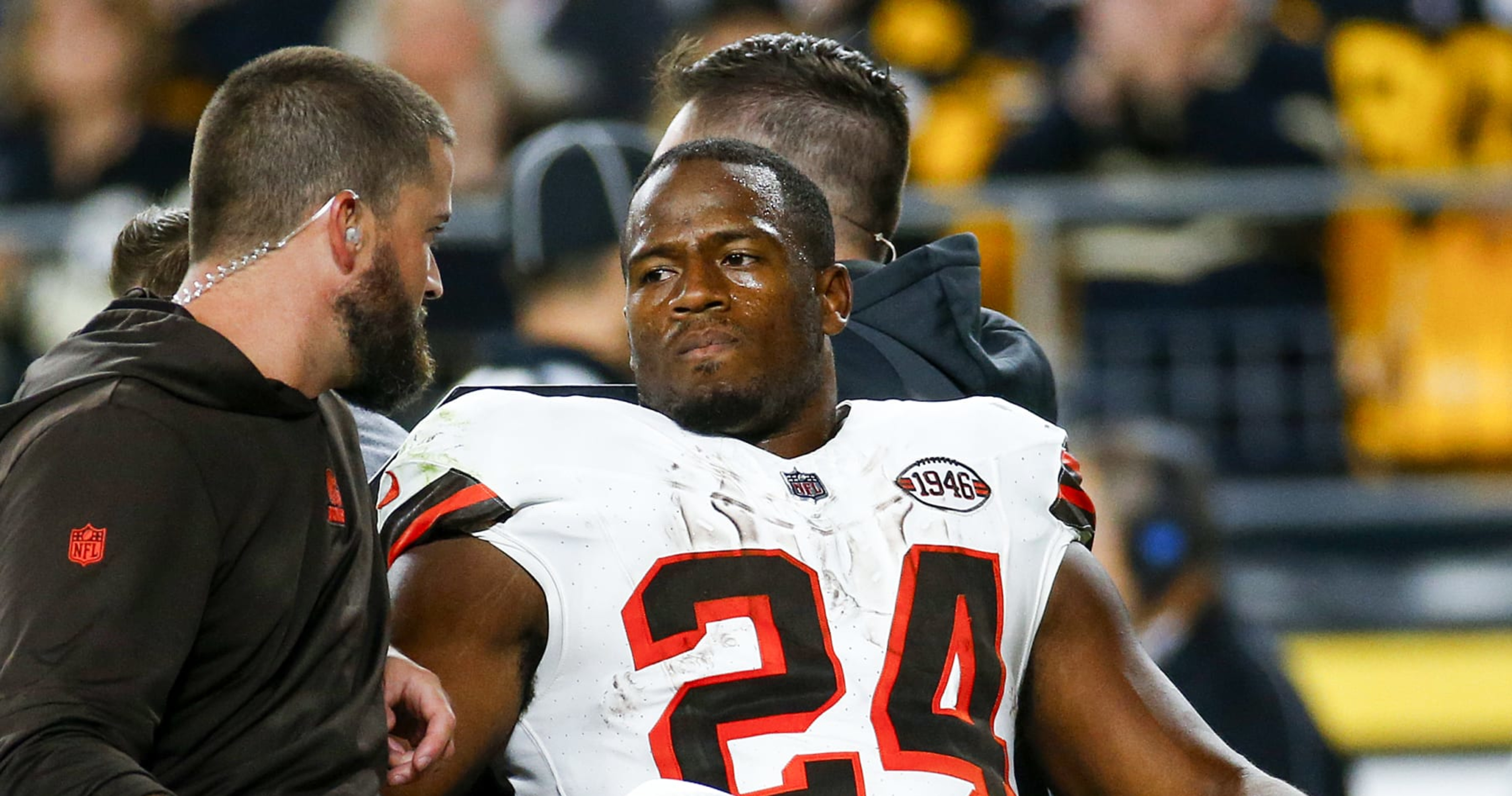 chubb: Cleveland Browns vs Steelers: Nick Chubb leaves Monday's game with  knee surgery; Details here - The Economic Times