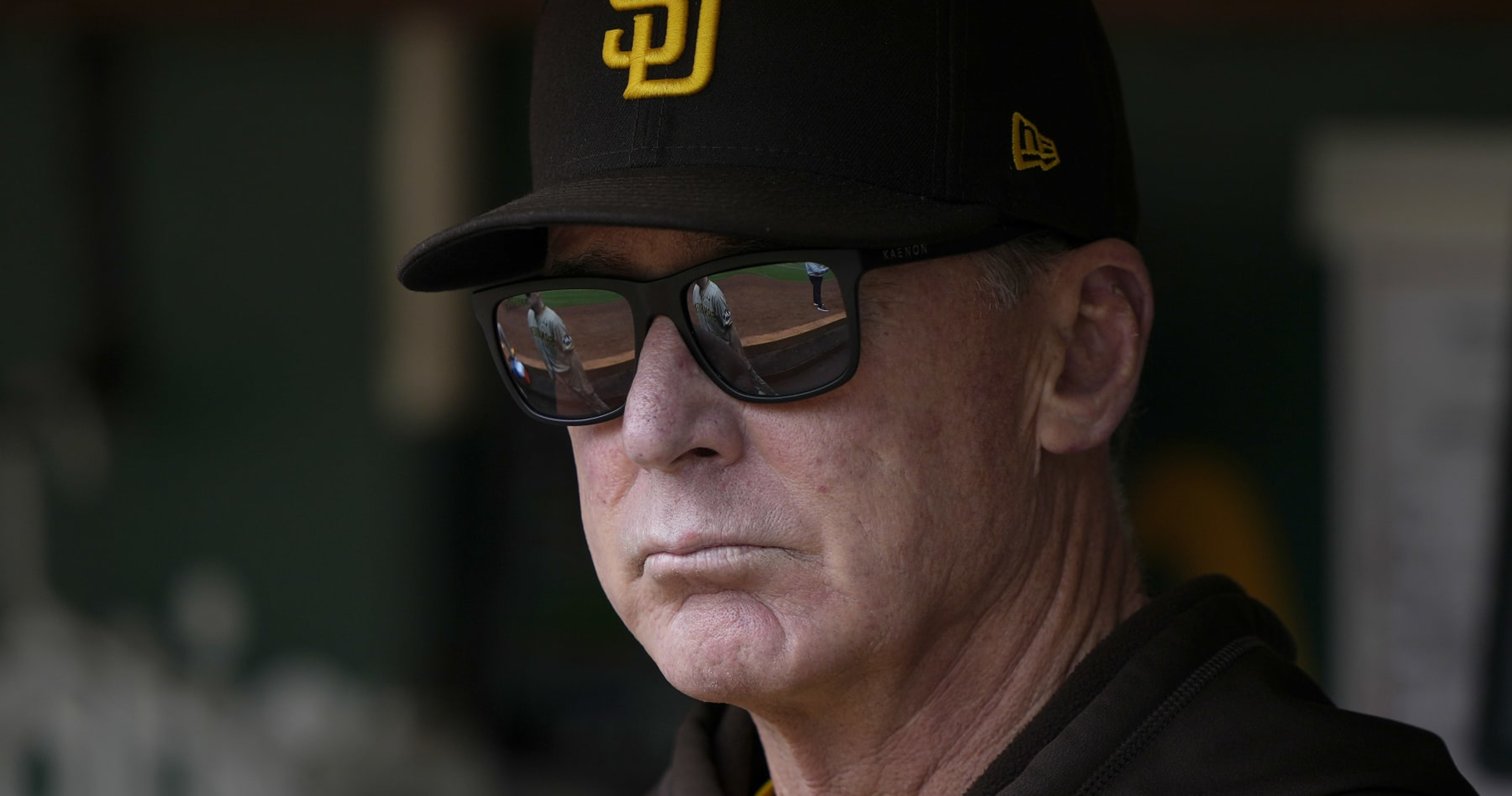 San Diego Padres manager Bob Melvin walks off the field during the News  Photo - Getty Images