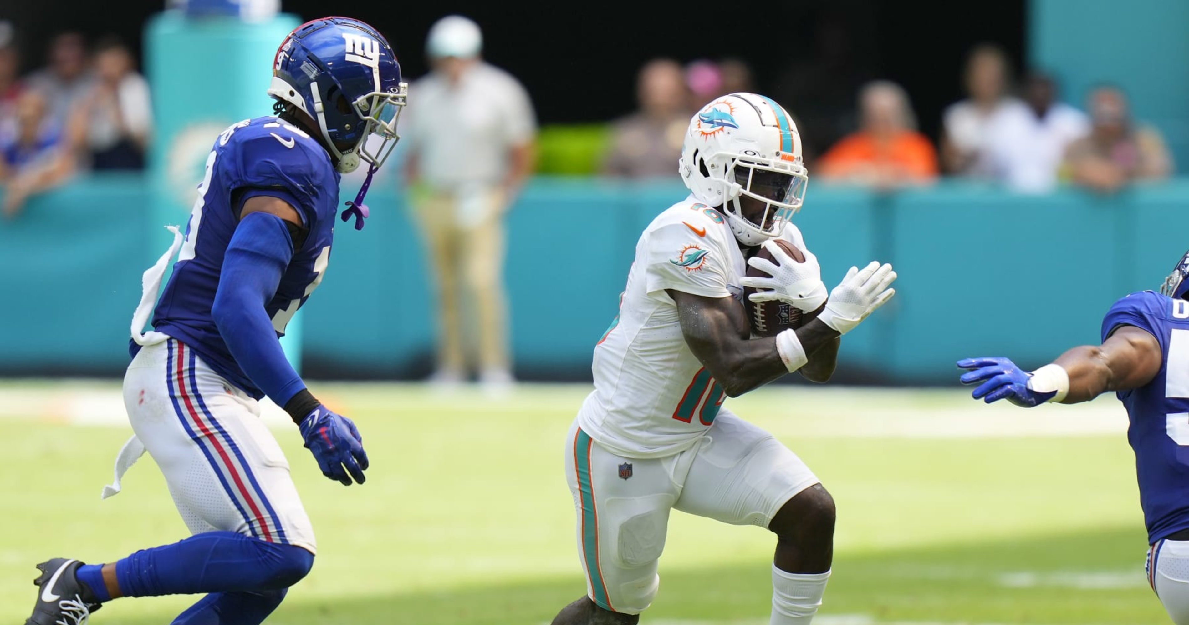 Video: Dolphins' Tyreek Hill Flagged by Refs While Giving TD Ball to Mom