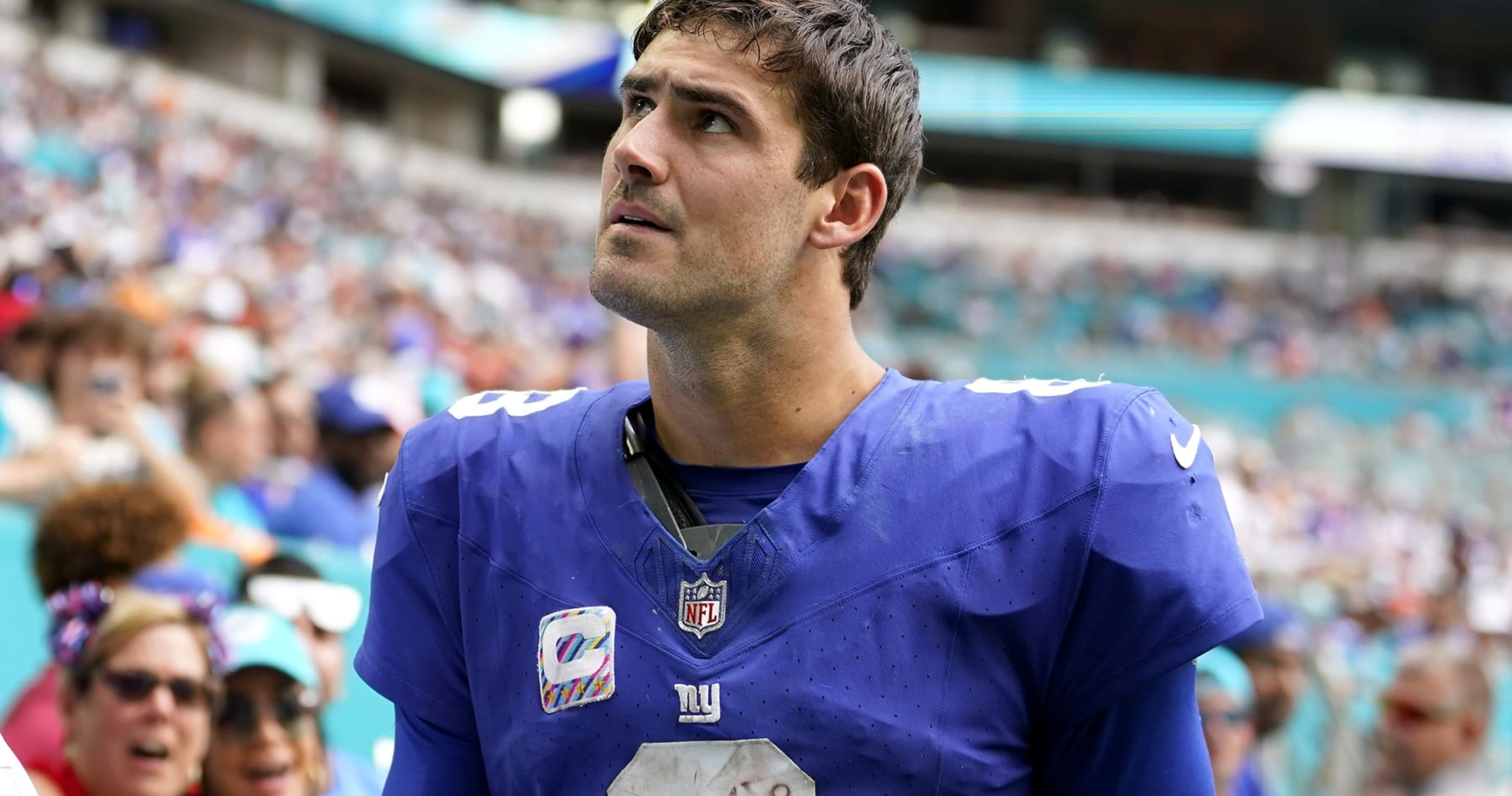 Giants' QB Daniel Jones (neck) has been ruled OUT for Sunday's game vs.  Dolphins.