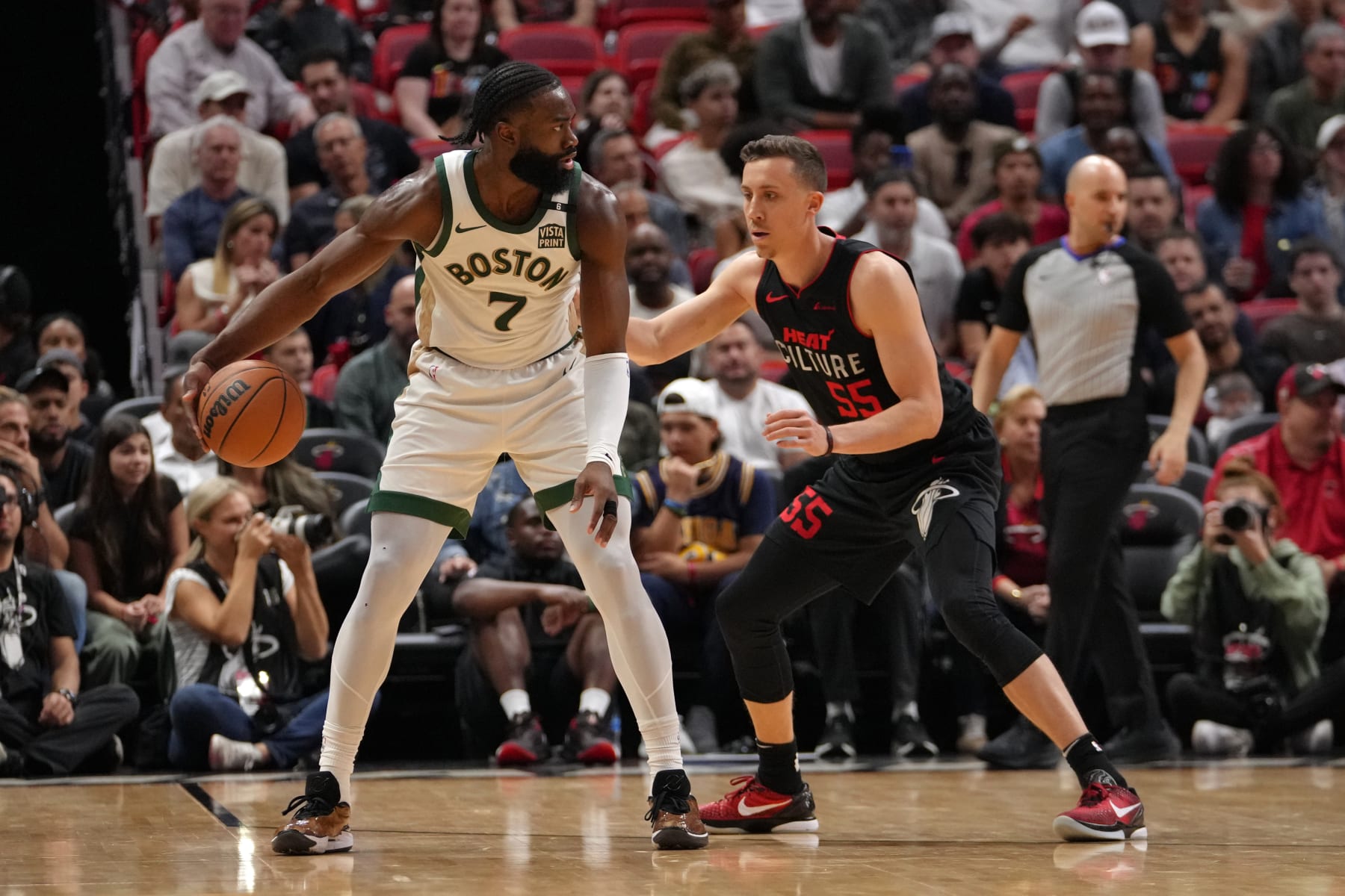 Video: Celtics' Jaylen Brown Calls Out Heat's Duncan Robinson for ...