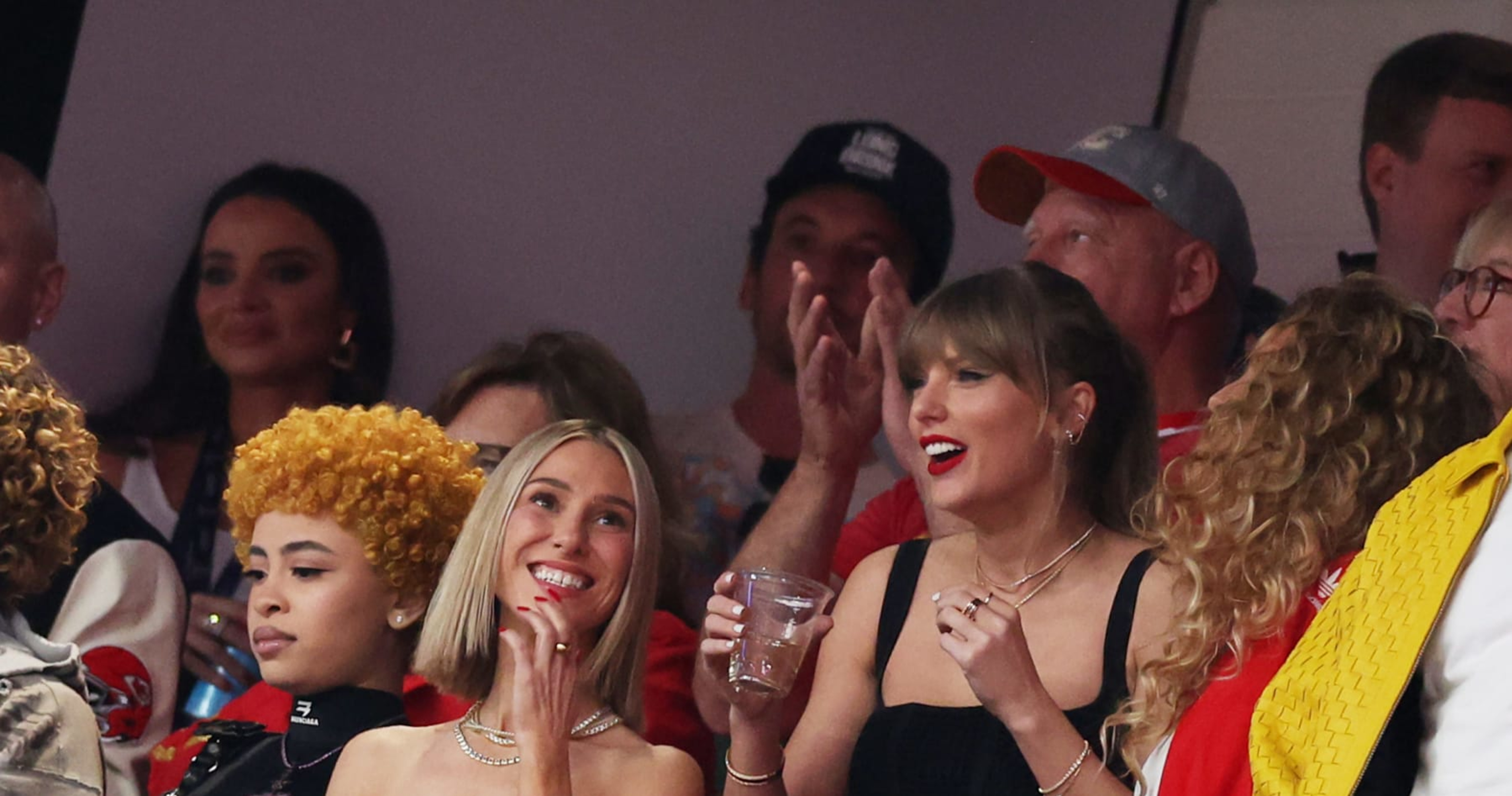 Video: Taylor Swift Chugs Drink on Super Bowl 58 Scoreboard During ...