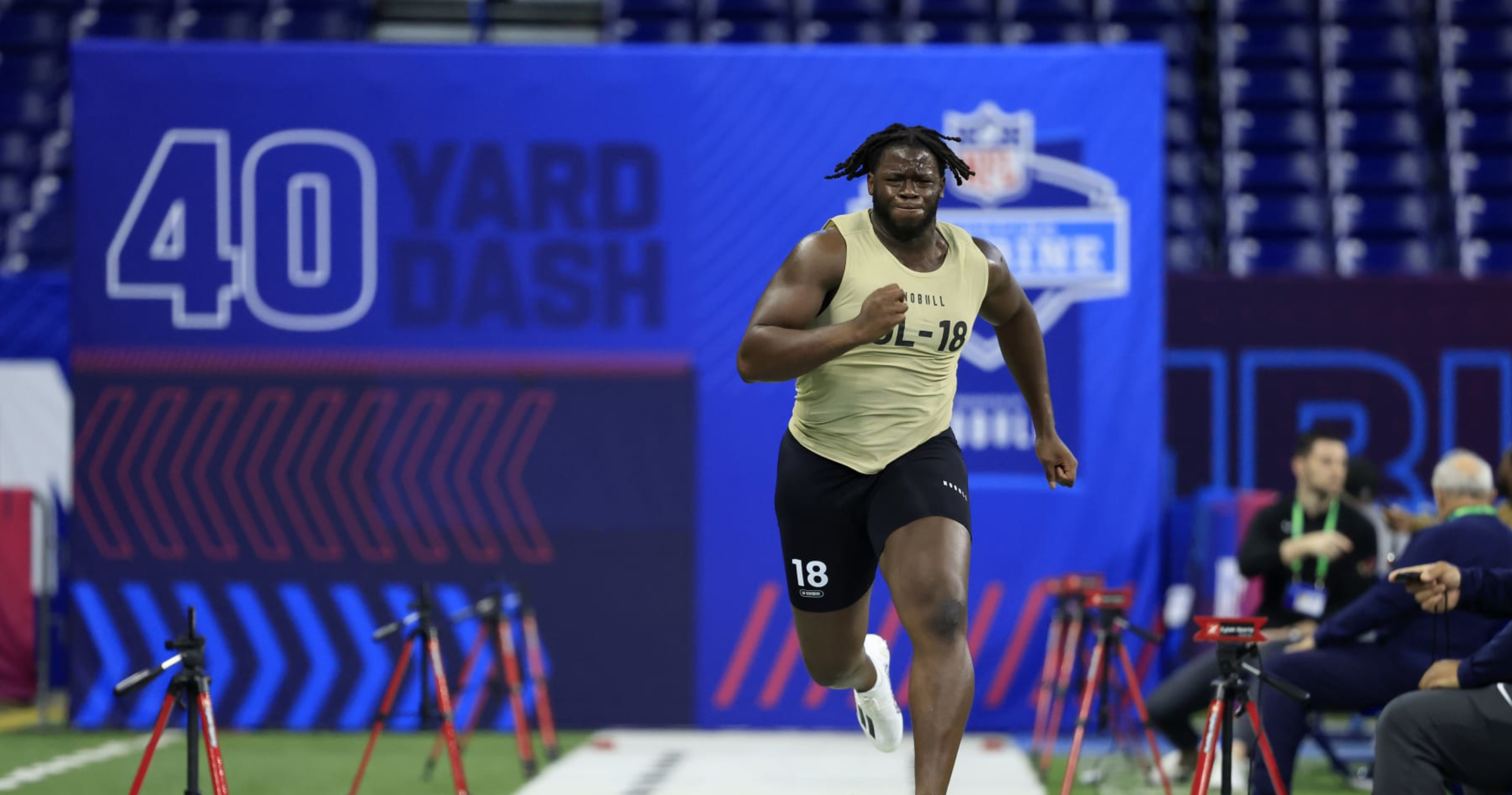 Penn State's Olu Fashanu Suffers Thigh Injury at NFL Combine; B/R's No