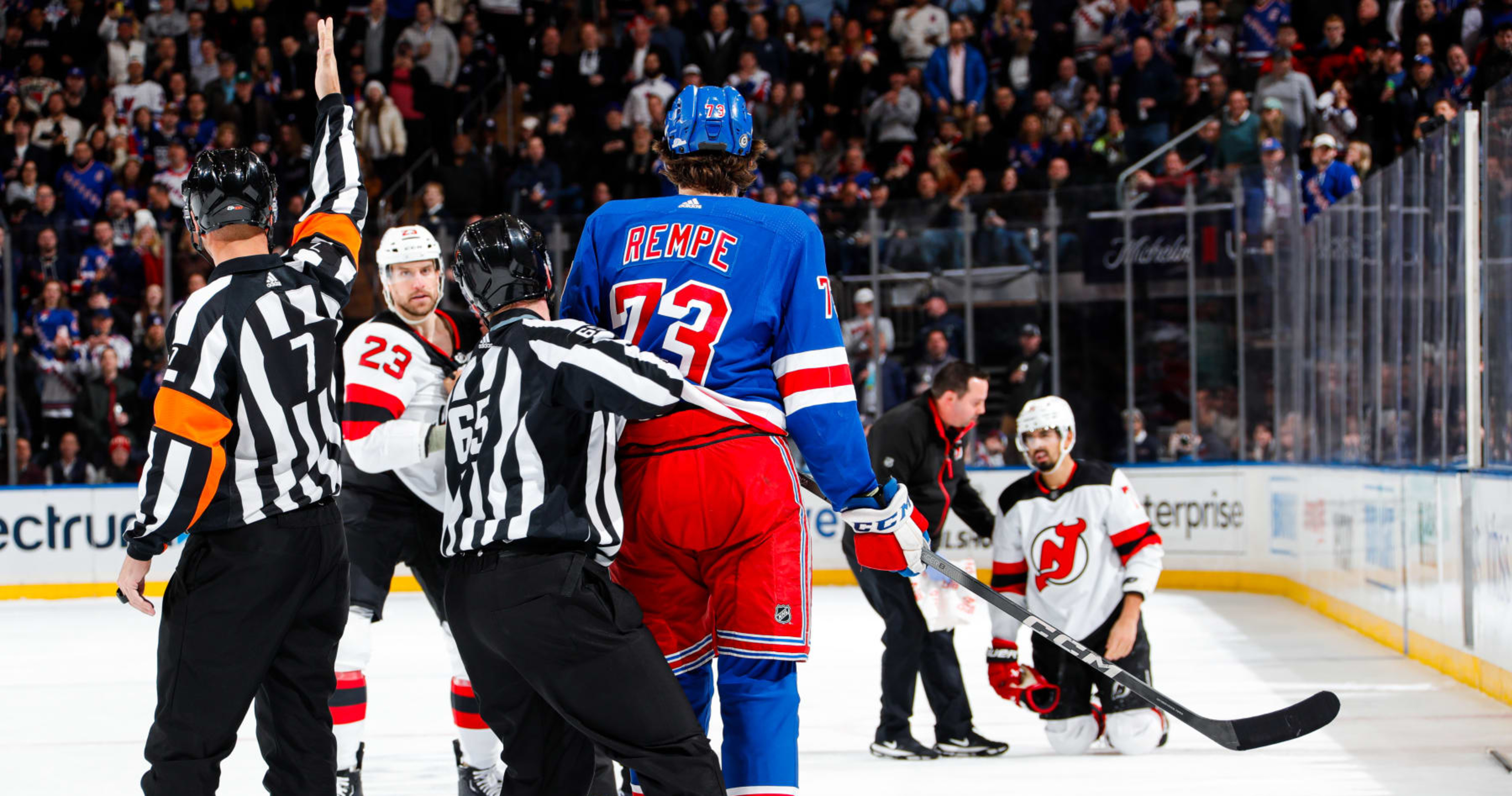 Rangers' Matt Rempe Suspended 4 Games By NHL For Elbow On Devils ...