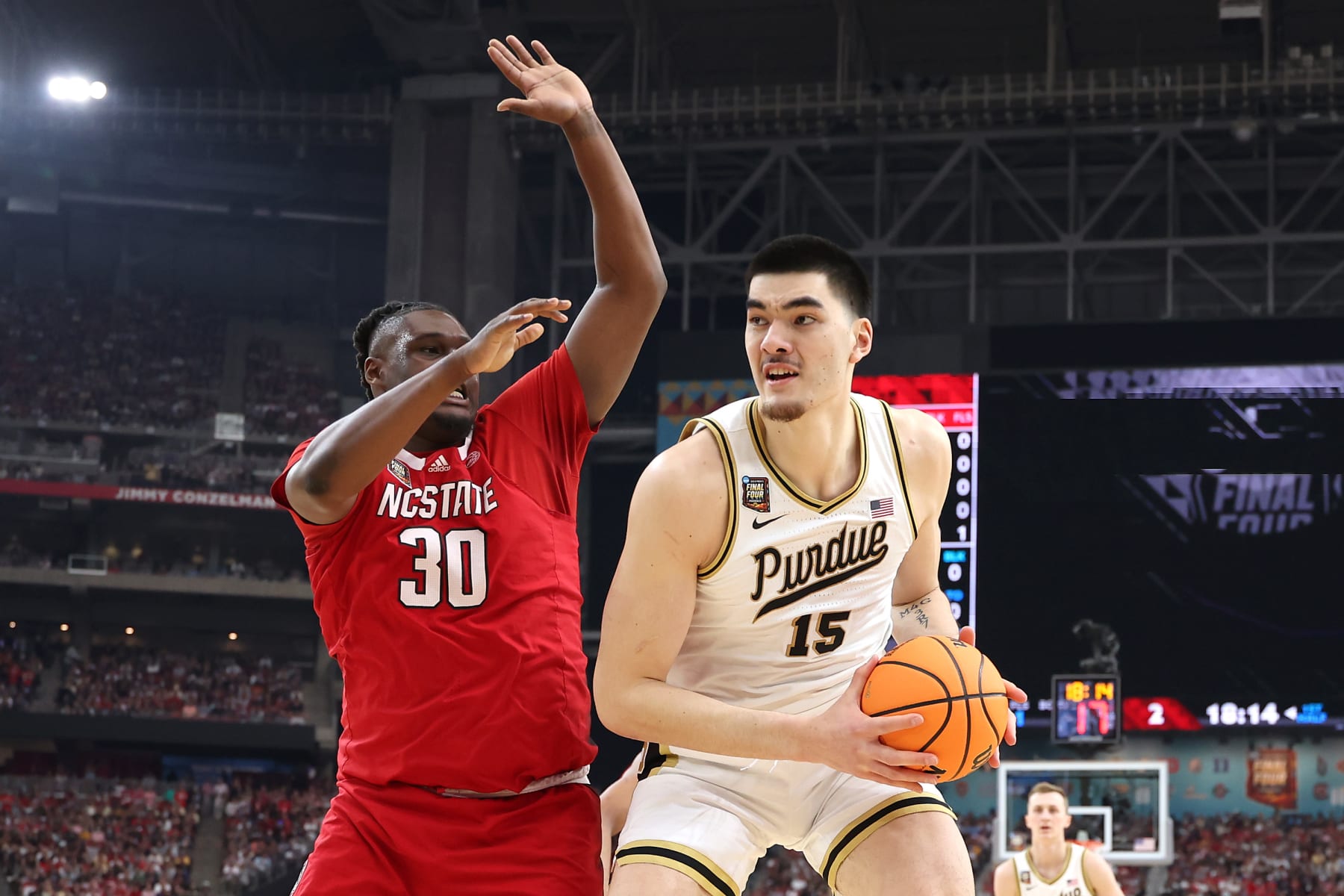 Video NC State's DJ Burns Jr. Says He Told Zach Edey 'You Big as Hell