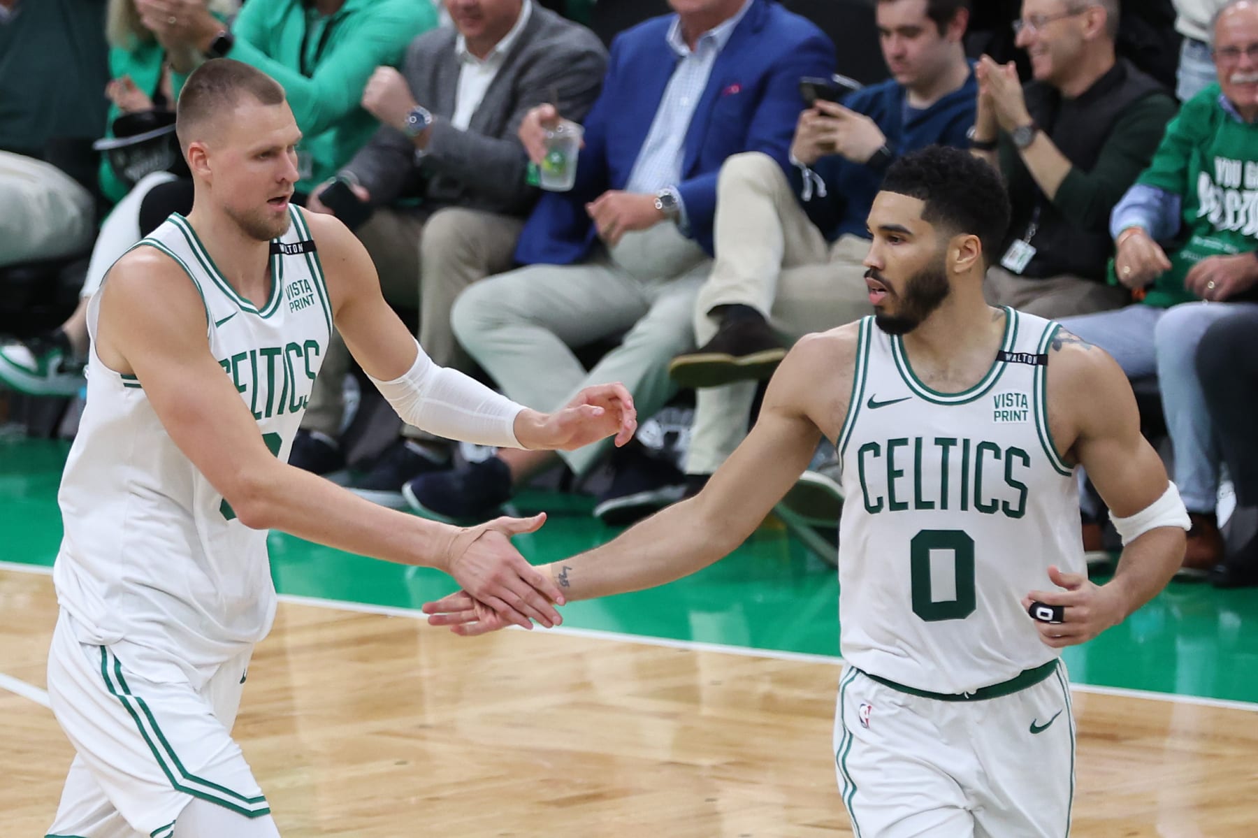 Jayson Tatum Credits 'Amazing' Kristaps Porziņģis After Celtics' Game 1