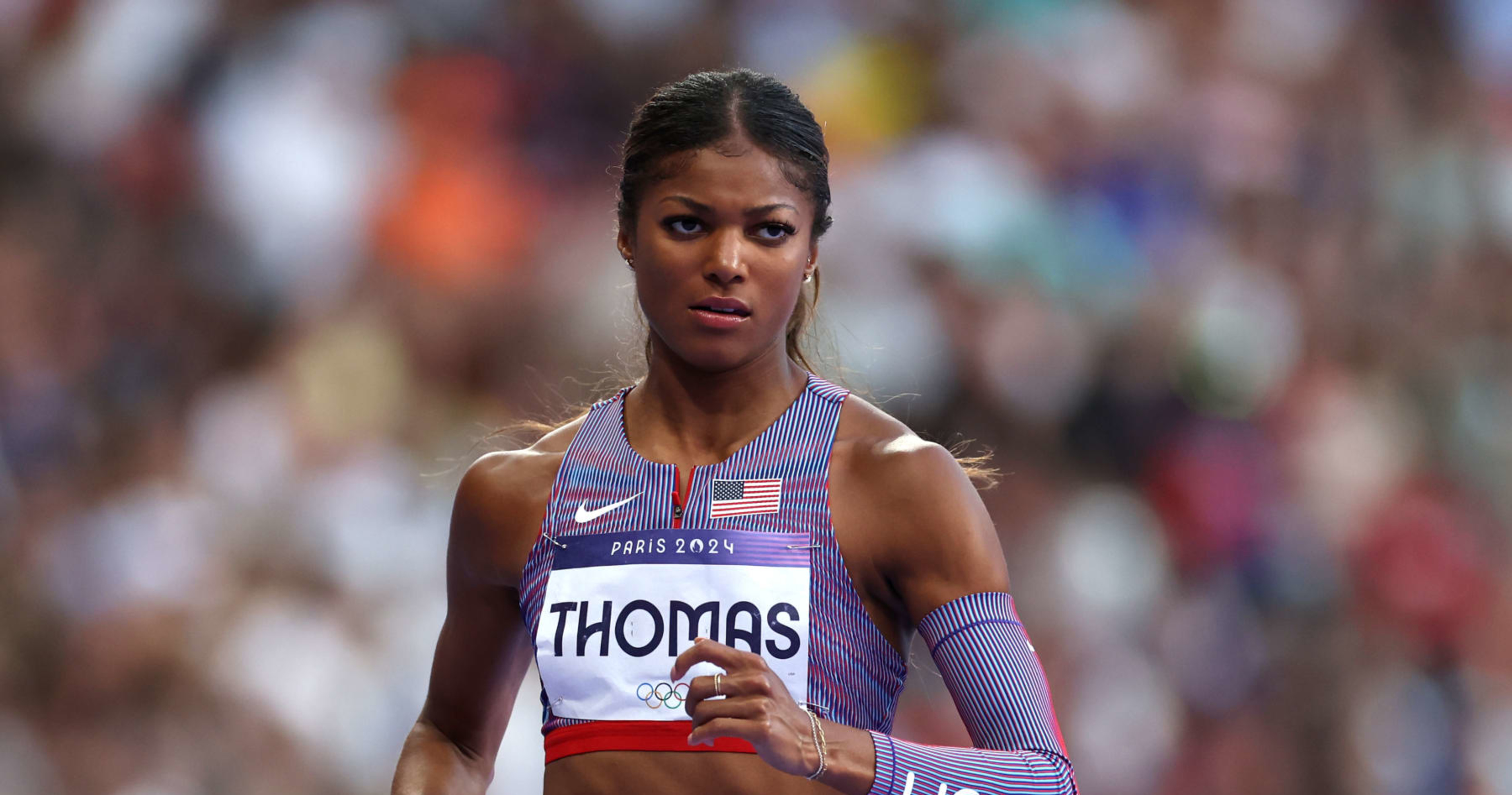 USA's Gabby Thomas and 2025 Women's Olympic Track and Field 200m