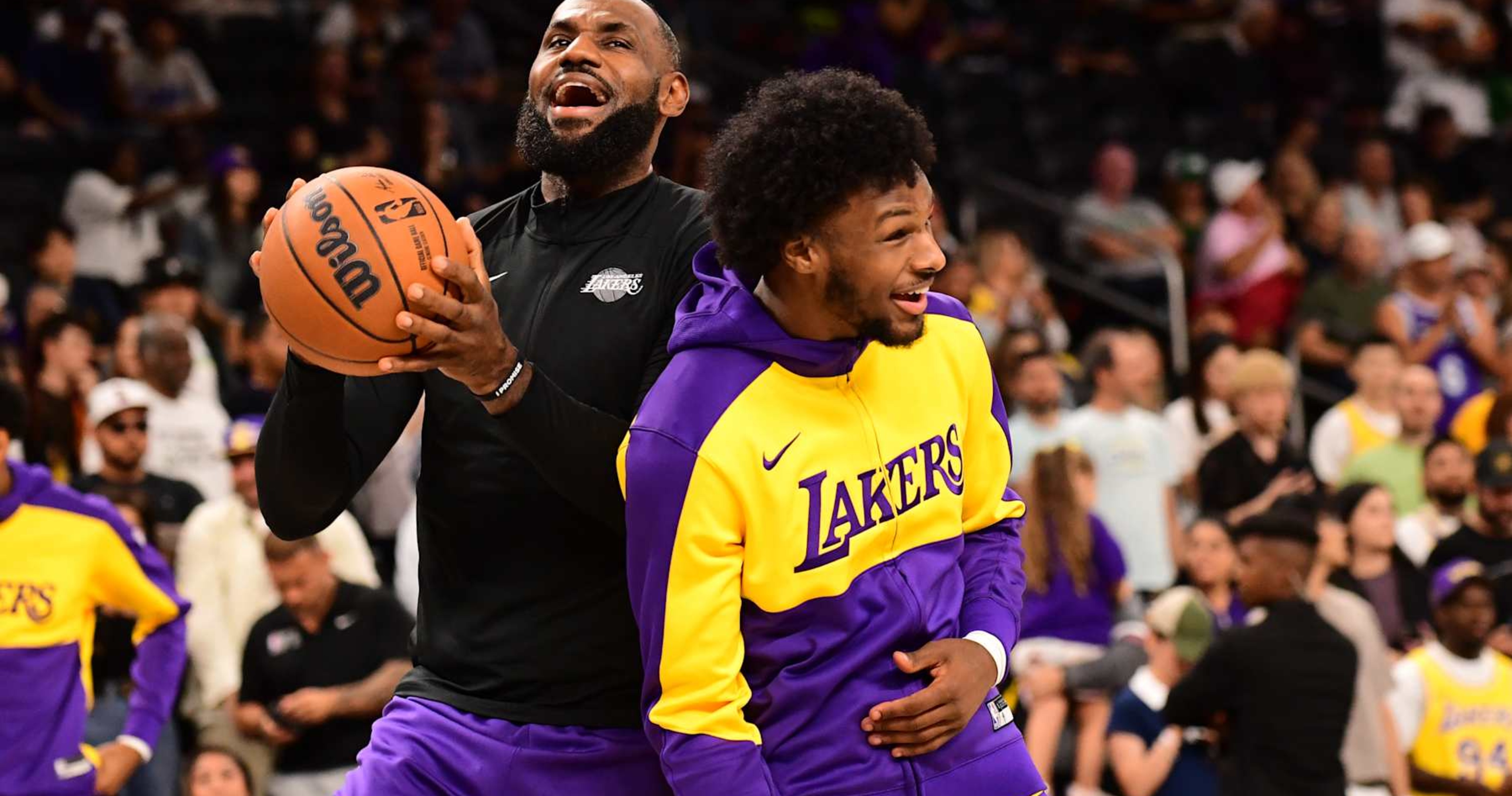 Lakers’ LeBron, Bronny James Saluted by NBA Fans for Historic Preseason Game vs. Suns