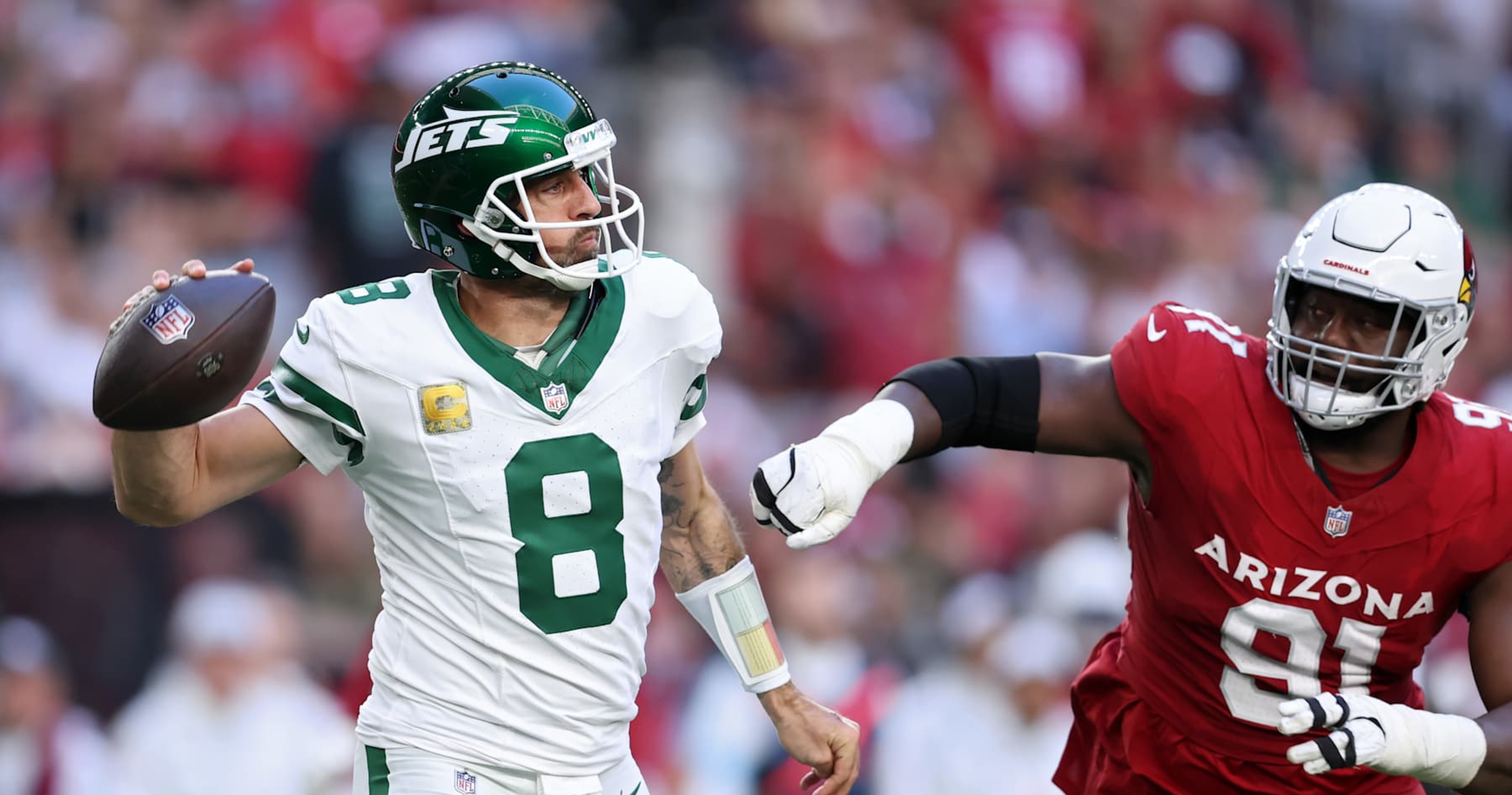 Aaron Rodgers Roasted by NFL Fans in Jets’ Blowout Loss to Kyler Murray, Cardinals