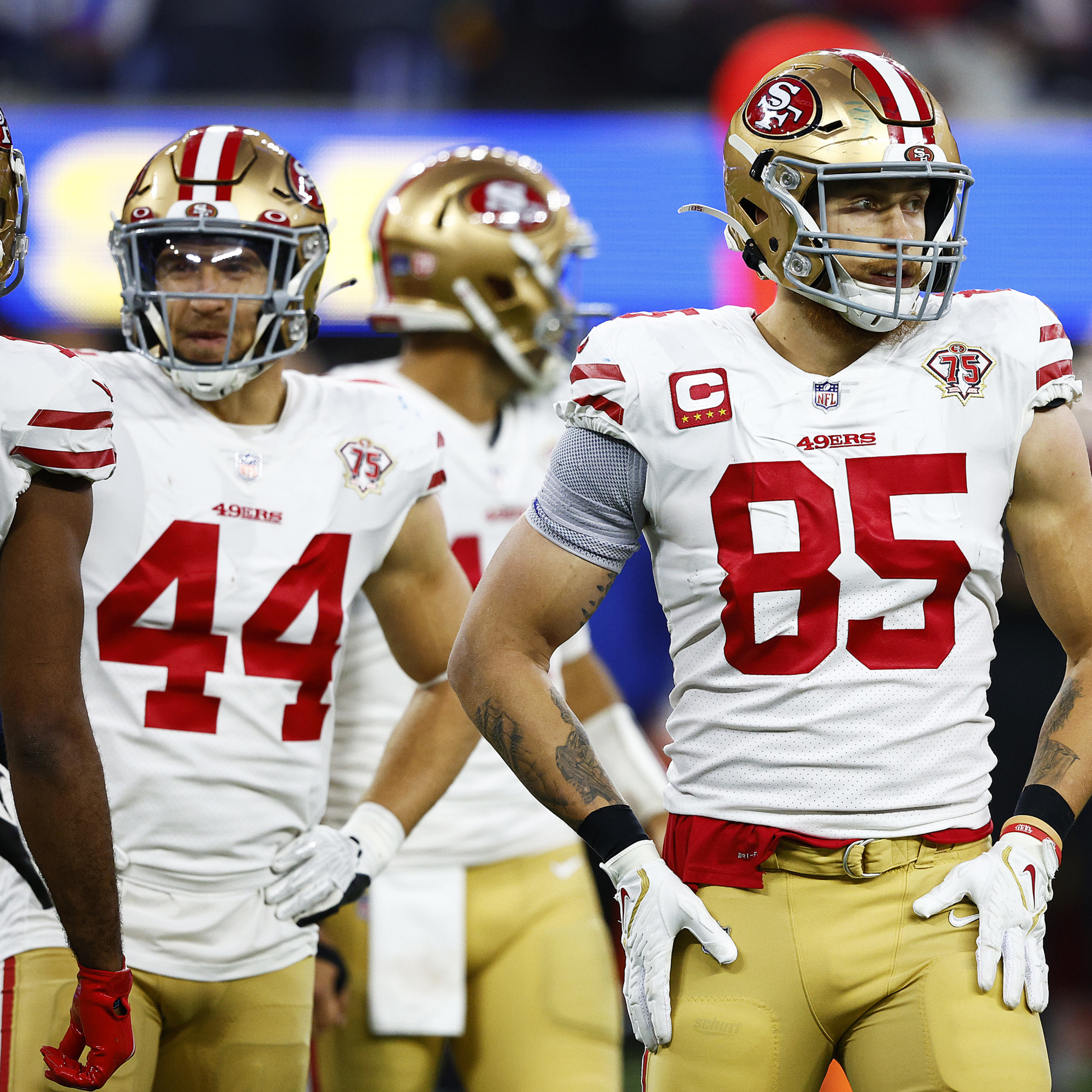 49ers' George Kittle Says Travis Kelce's Contract Compared to WRs 'Boggles My Mi..