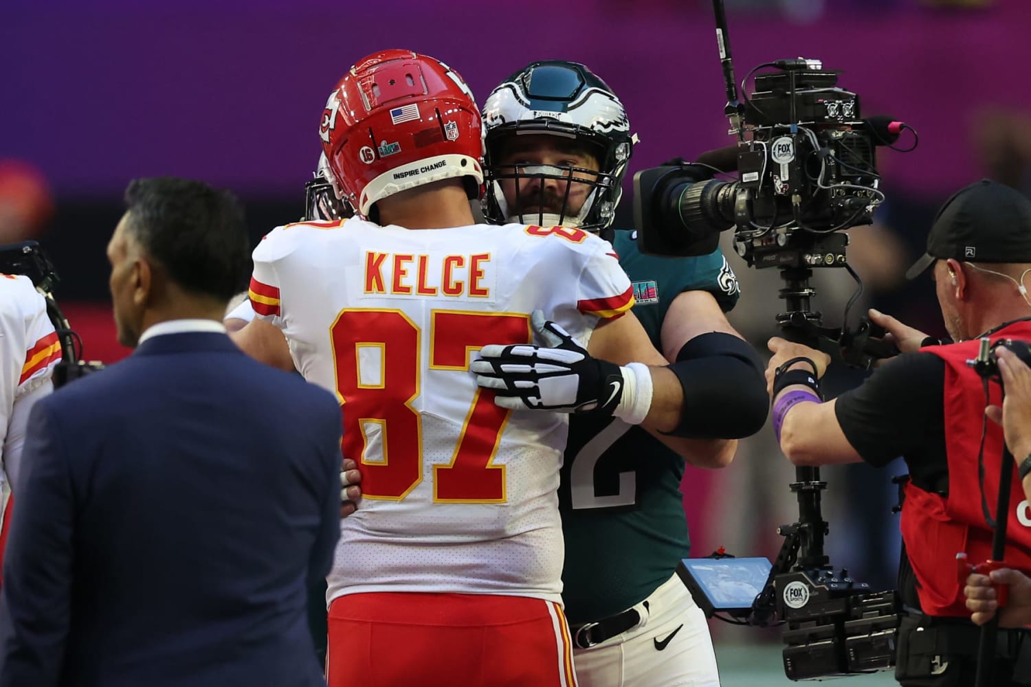 Donna Kelce's half-and-half jersey and shoes from Super Bowl LVII head to  Football Hall of Fame