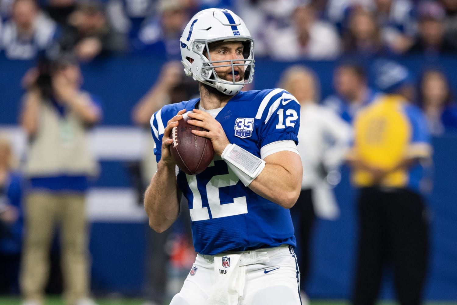 Chris Widlic on X: Strange to see Andrew Luck back on the field at Lucas  Oil. Boy the #colts could've used him yesterday.  /  X