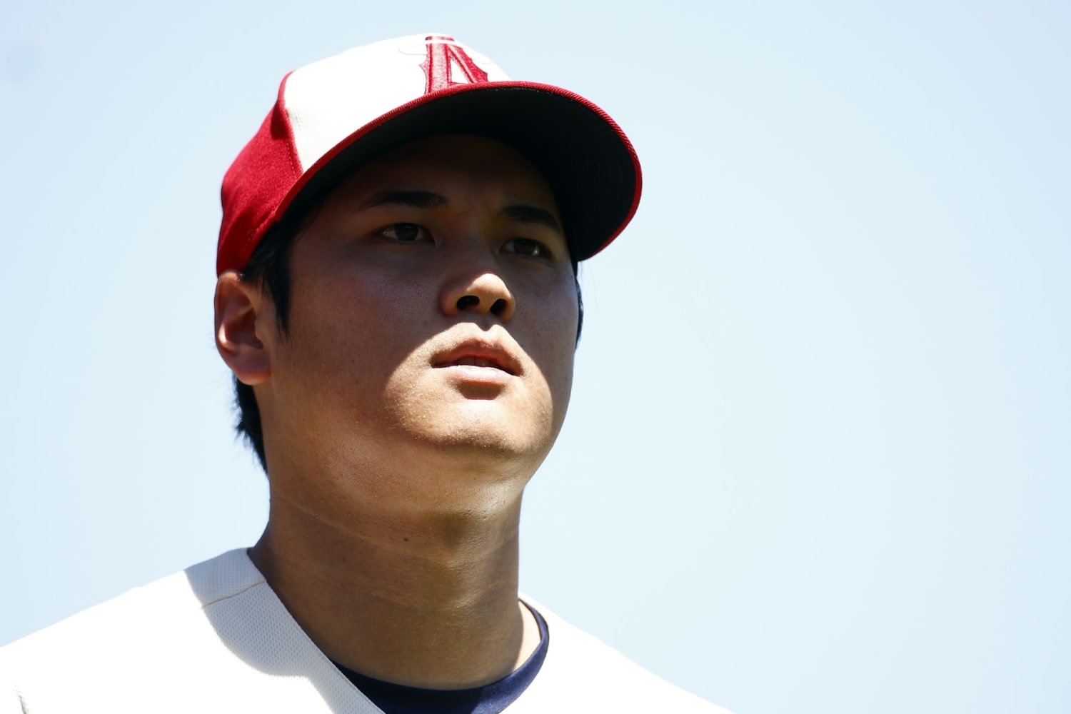 Los Angeles Angels designated hitter Shohei Ohtani arrives in the dugout  before the start of a baseball game against the New York Mets, Saturday,  Aug. 26, 2023, in New York. (AP Photo/Bebeto