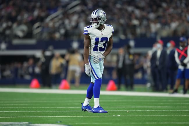 Dallas Cowboys wide receiver Michael Gallup (13) runs a pass route