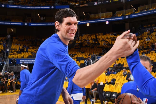 Dallas Mavericks: Boban Marjanovic hoops with Adam Sandler