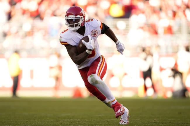 Mecole Hardman of the Kansas City Chiefs dives to score a 25 yard News  Photo - Getty Images