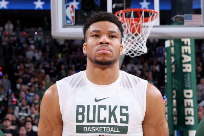 Bleacher Report on X: Giannis in the '95-'99 Bucks jersey.   / X