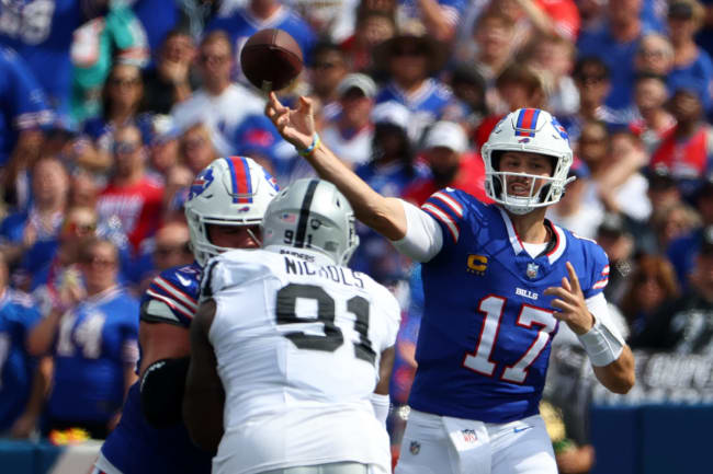 Josh Allen dons jersey of Bills Mafia fan favorite pre-game vs. Patriots 