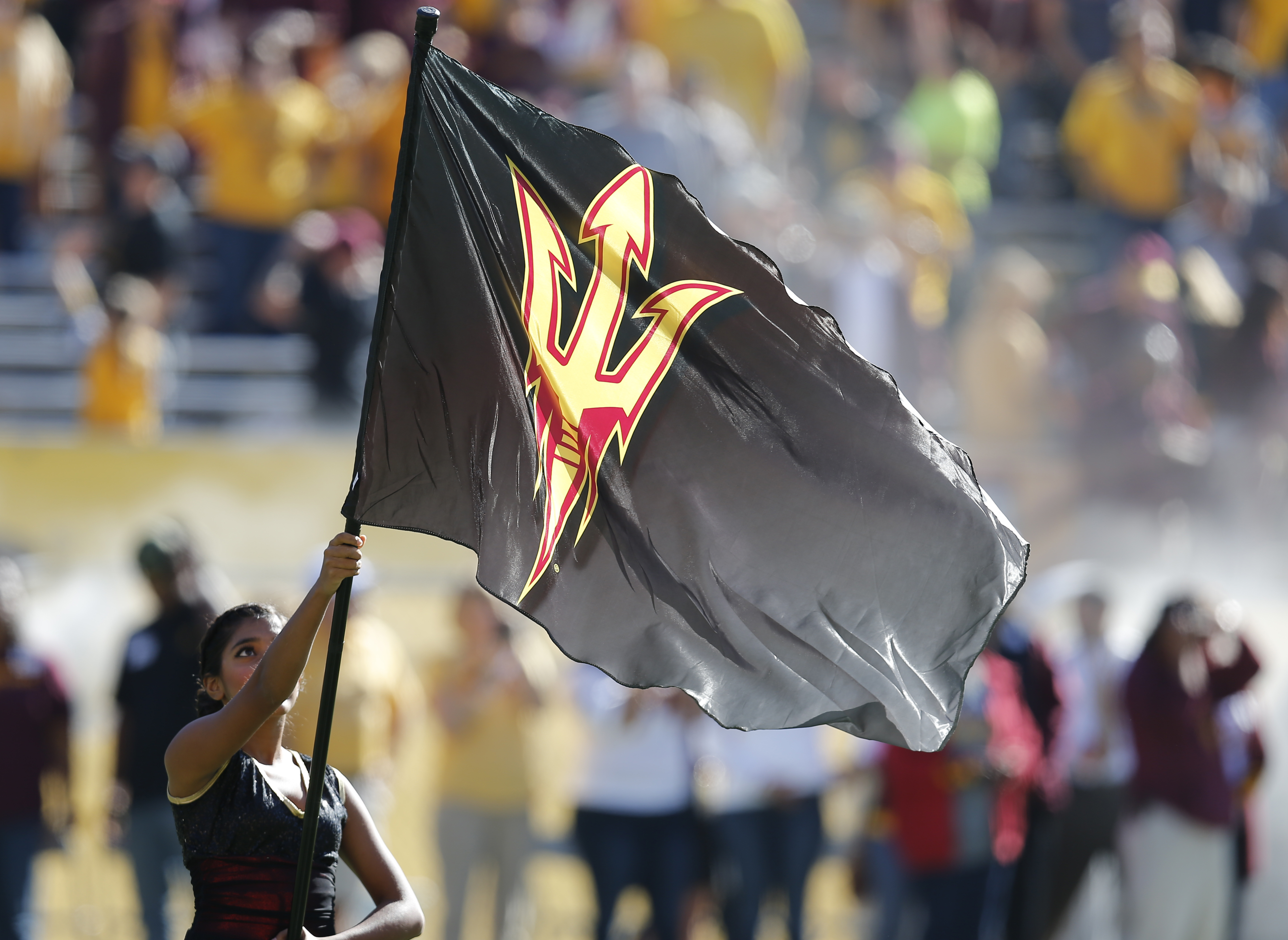 Arizona State cheerleader in the first half during an NCAA college football game against Washington State, Saturday, Nov. 22, 2014, in Tempe, Arizona. (Rick Scuteri/AP Images)