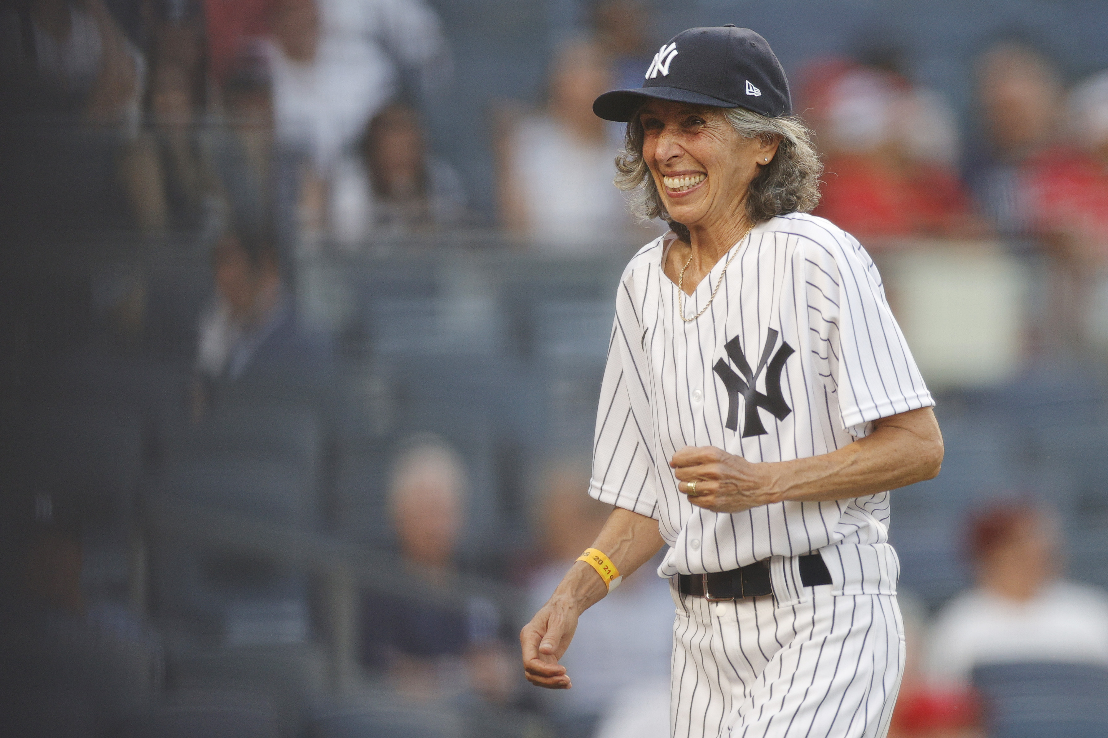 Video: Gwen Goldman Reacts to Fulfilling 60-Year-Old Dream of Being Yankees Bat Girl