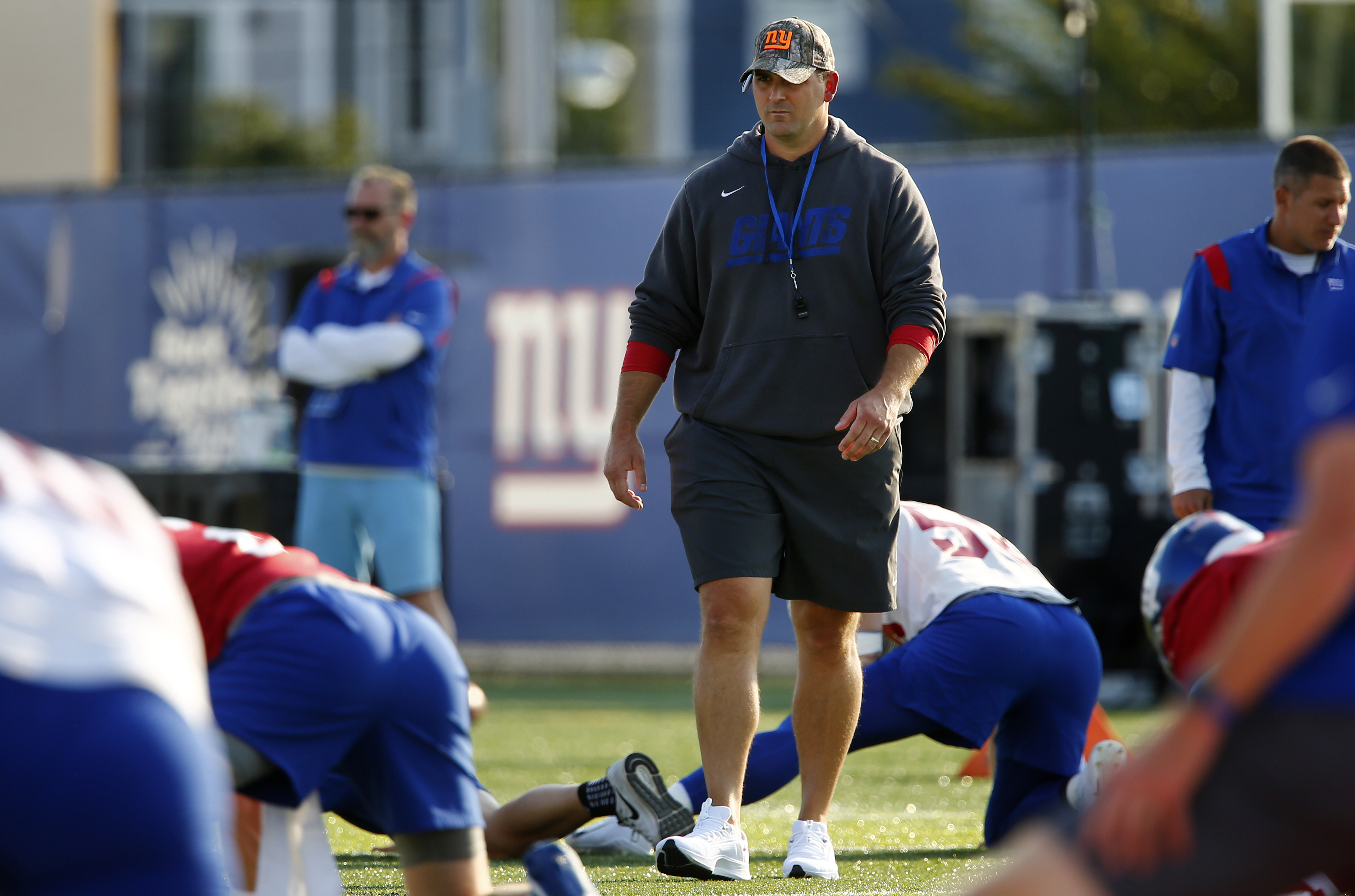 New York Giants fight at training camp, Joe Judge gets screaming mad