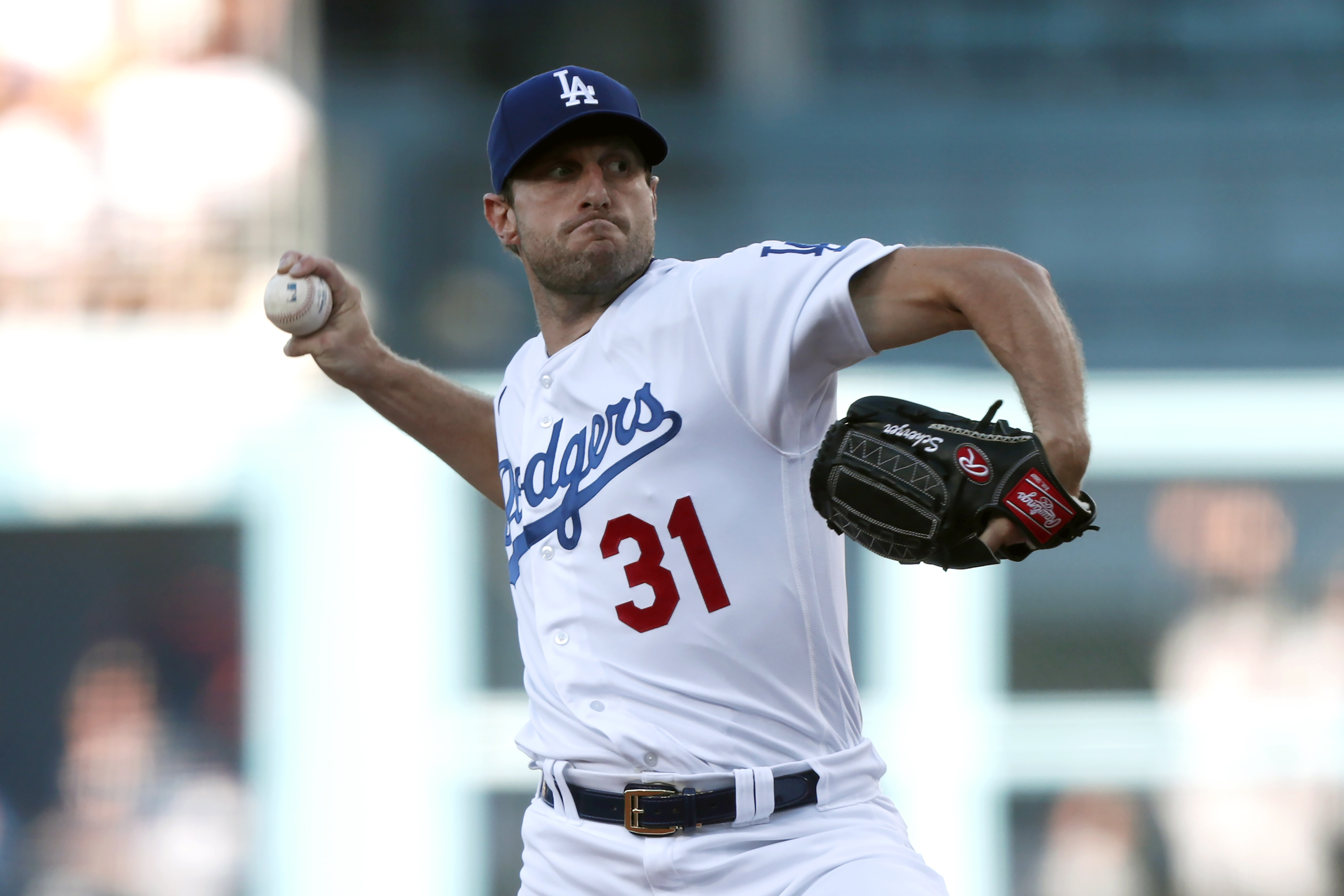 Starting pitcher Max Scherzer wins his debut with Los Angeles