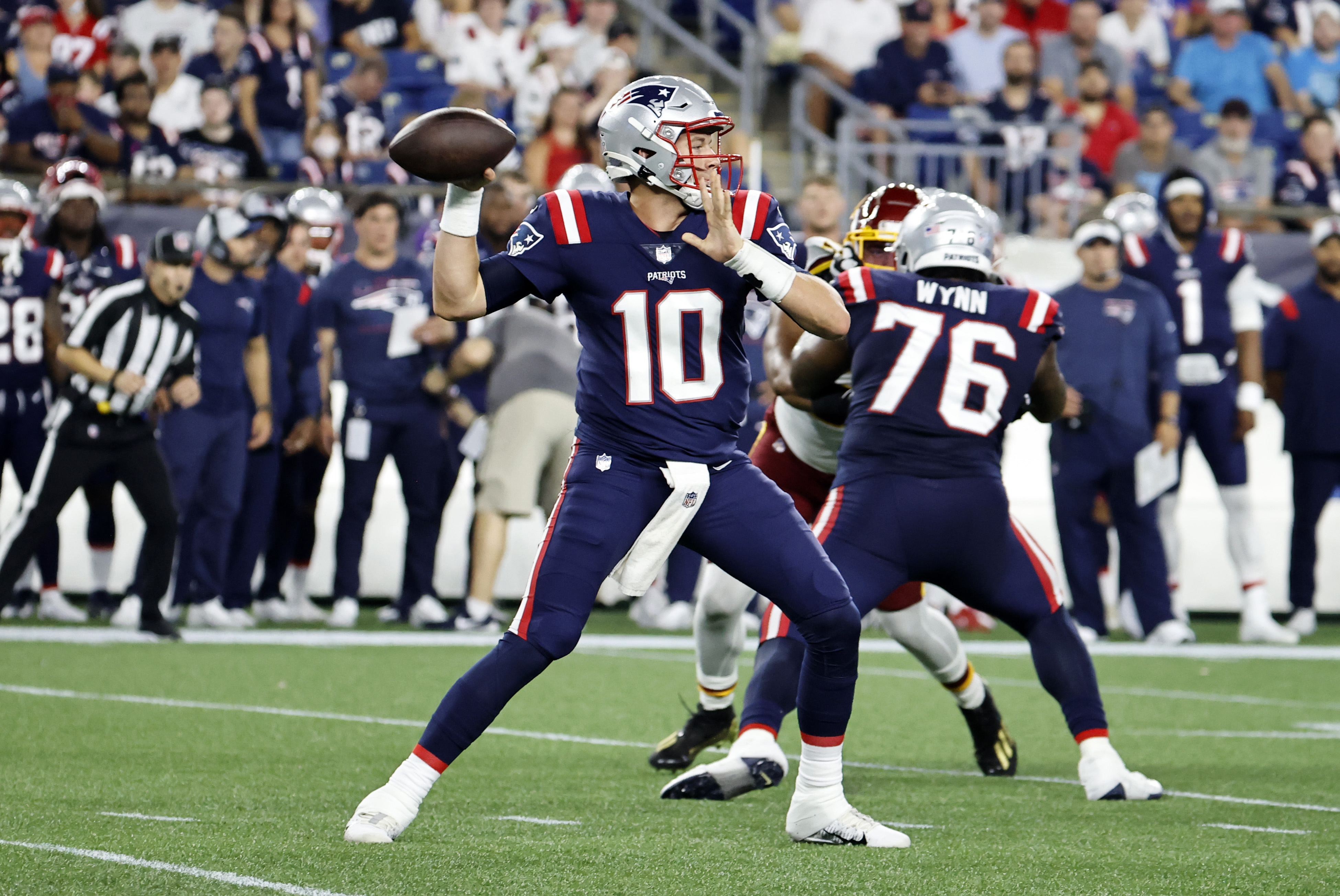 Why is QB Mac Jones wearing No. 50 during Patriots training camp?