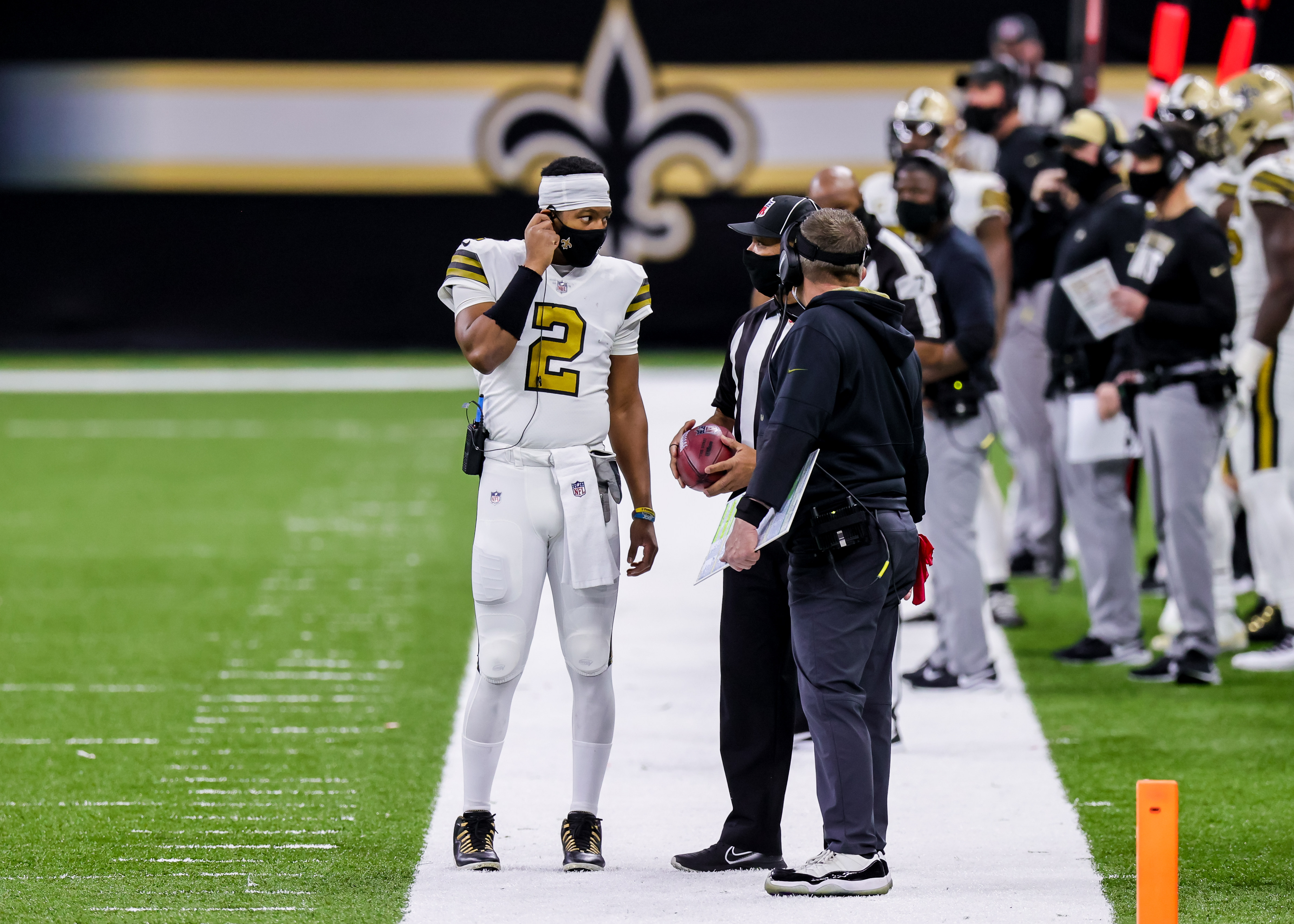 Field prep in Jacksonville for Saints vs. Packers in week 1